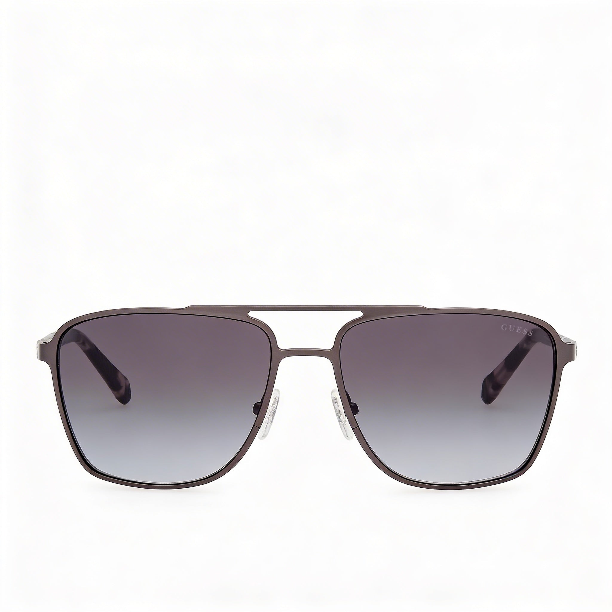 Gafas de sol de aviador metálicas unisex GUESS, montura rutenio oscuro brillante satinado, lentes degradadas ahumadas no polarizadas UV 400 60-17-145, Photo 2