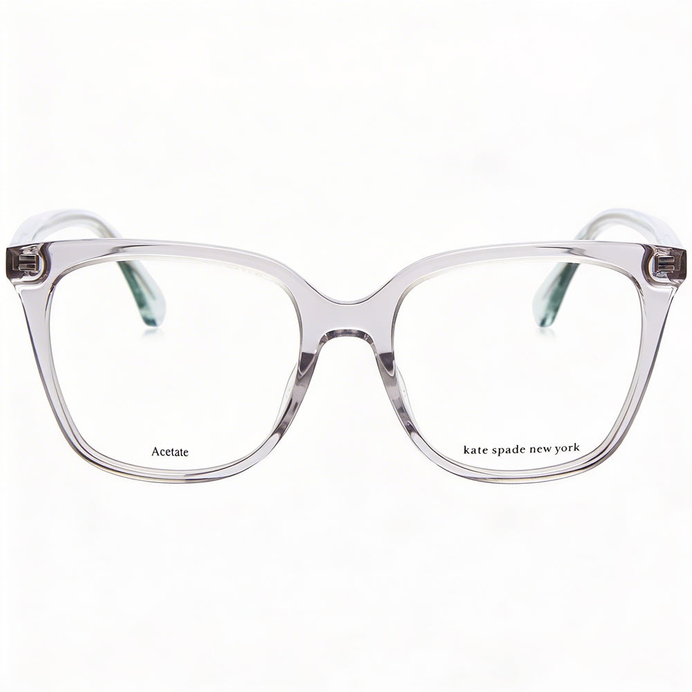 Gafas de sol Kate Spade New York unisex modernas de acetato con montura cuadrada y montura completa, montura gris transparente, lentes grises, 51 mm