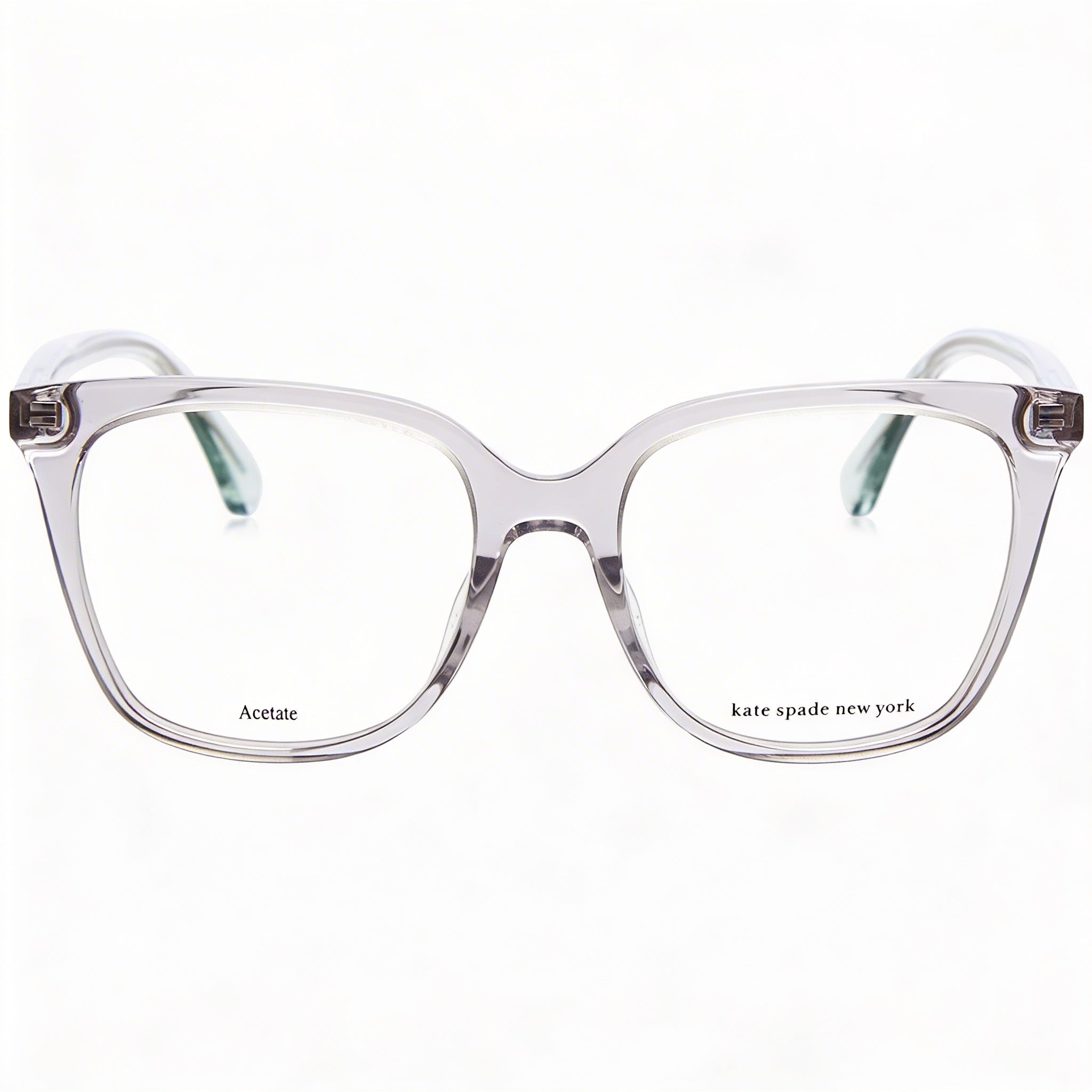 Kate Spade New York Modern Unisex Acetate Full Rim Square Eyeglasses Transparent Grey Frame Grey Lenses 51mm, Photo 2