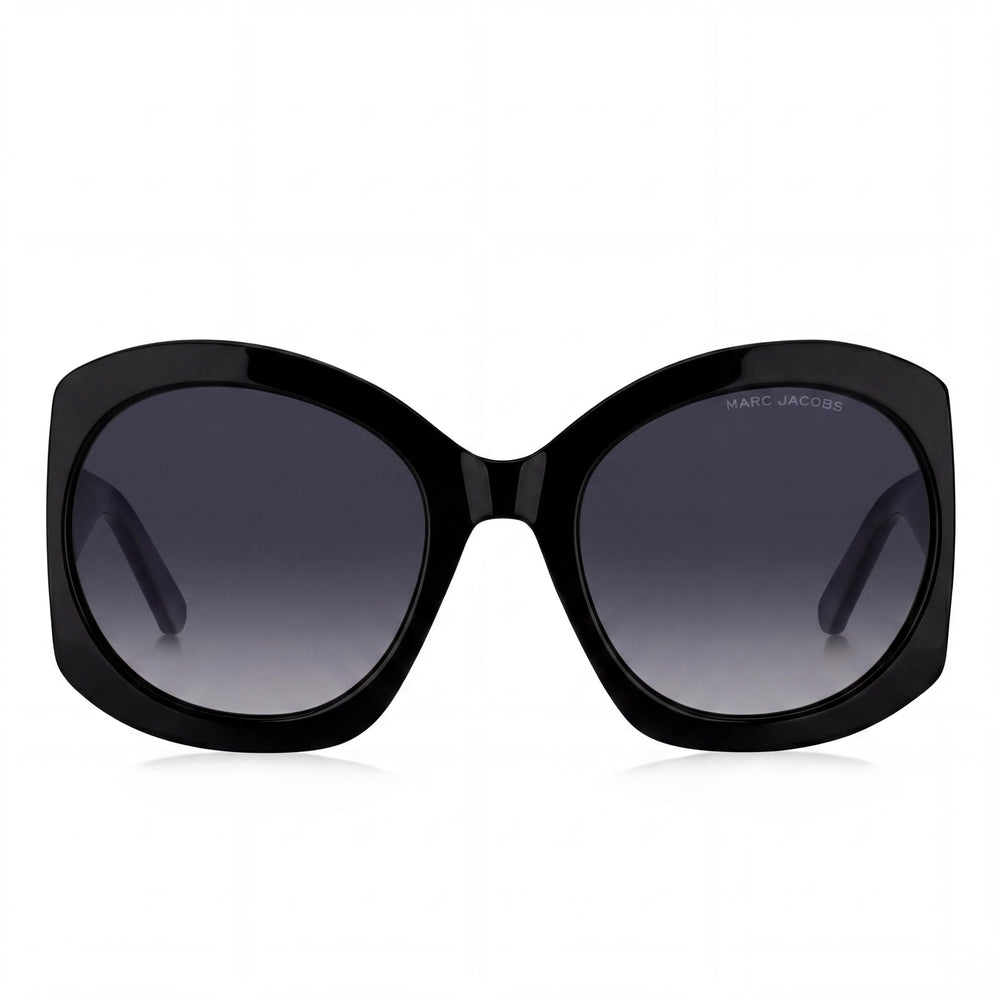 Marc Jacobs Marc 722/S Women's Sunglasses with Black Gold Acetate Frame and Dark Grey Shaded Lenses 56mm