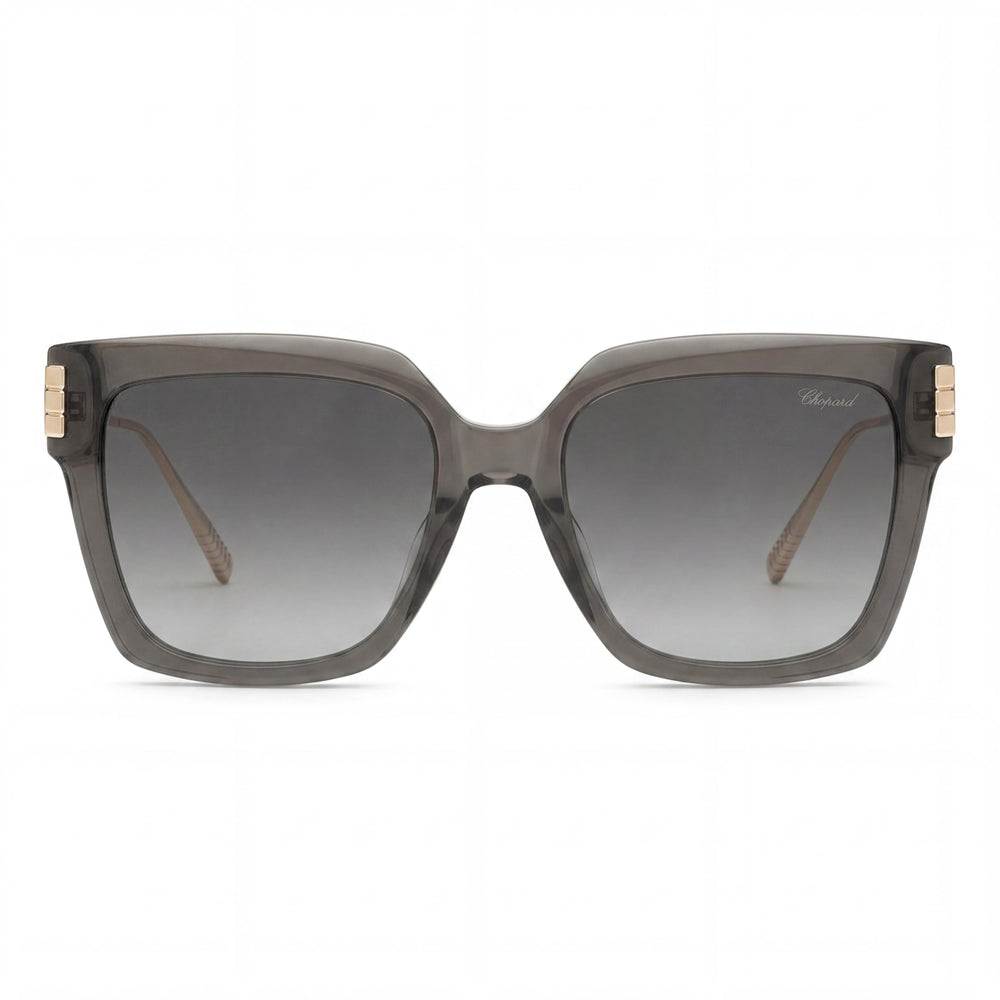 Chopard Women's Sch353m Titanium Grigio Trasparente Smoke Gradient Non-Polarized Sunglasses 54mm