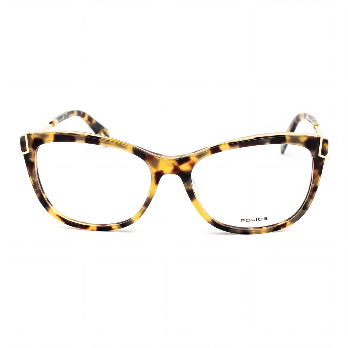 Police Modern Style Women's Optical Frames, Havana Acetate + Metal, Polycarbonate Lenses, 55mm Lens Width, Photo 2