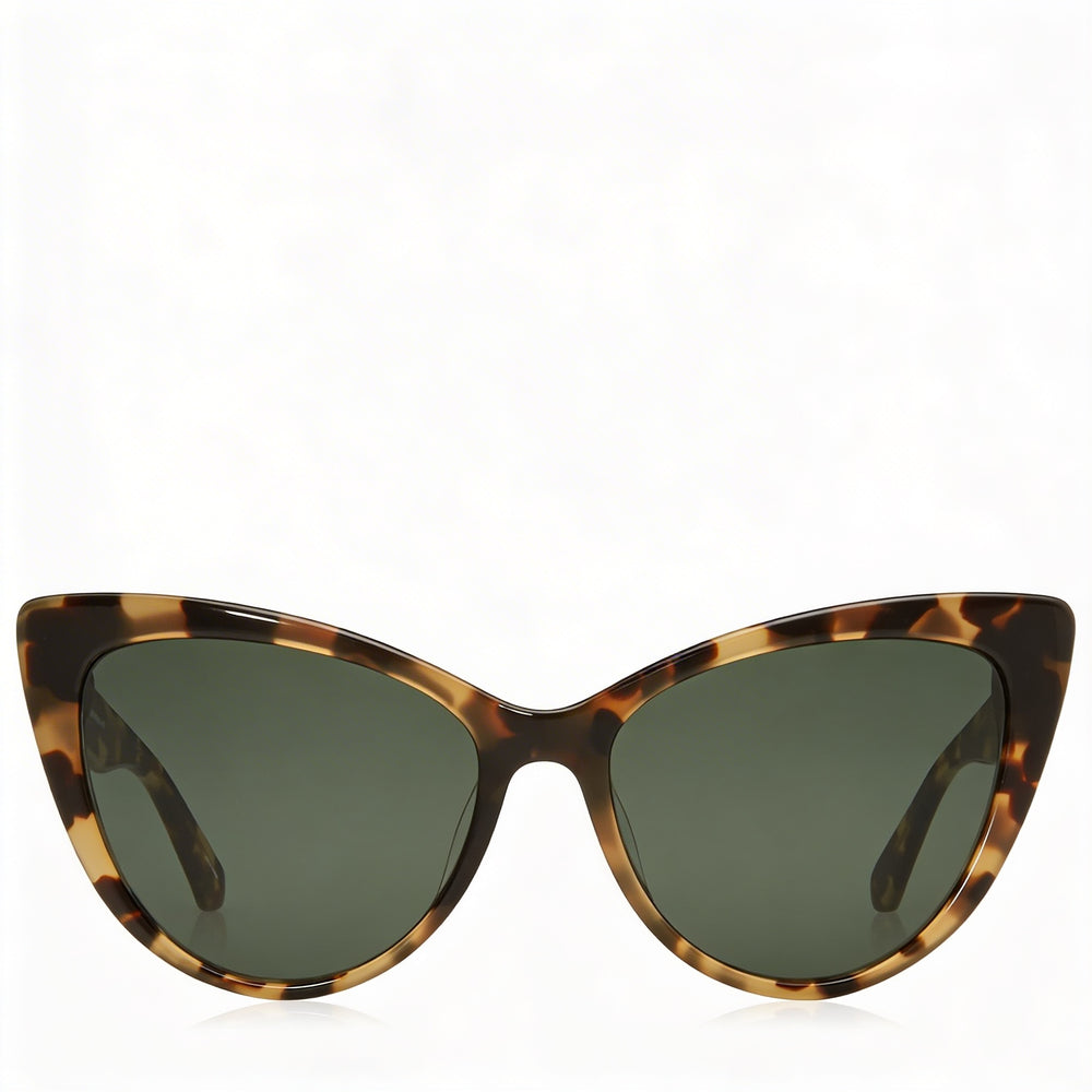Gafas de Sol Kate Spade New York Karina/S para Mujer, Estilo Ojo de Gato, Plástico, 100% Protección UV, Montura Verde Habana Oscuro, Lente Habana, 56 mm