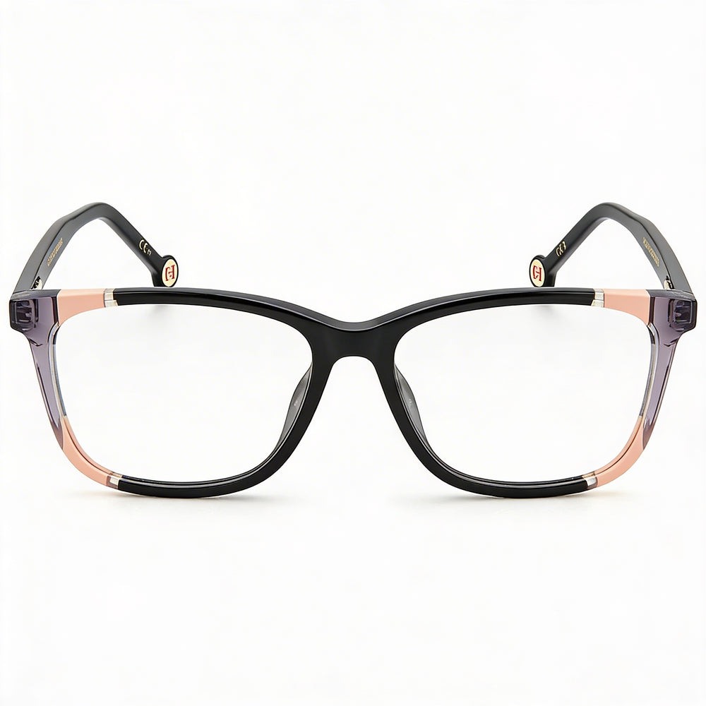 Carolina Herrera Modern Women's Square Acetate Black Nude Eyeglasses (Lens 53, Bridge 14, Temple 145)