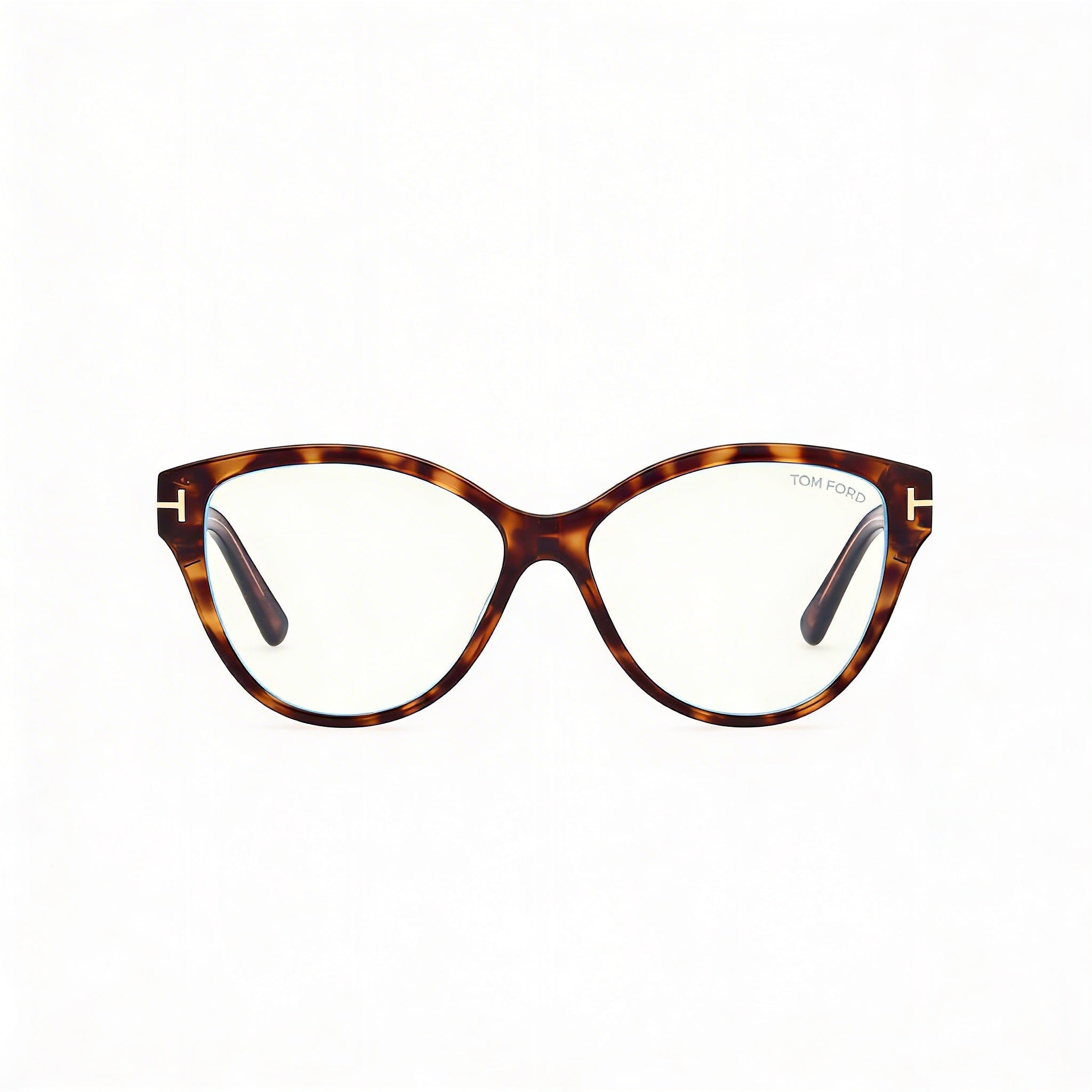 Tom Ford FT5954-B Women's Cat Eye Plastic Blue Light Block non- Eyeglasses, Colored Havana 54mm, Photo 1