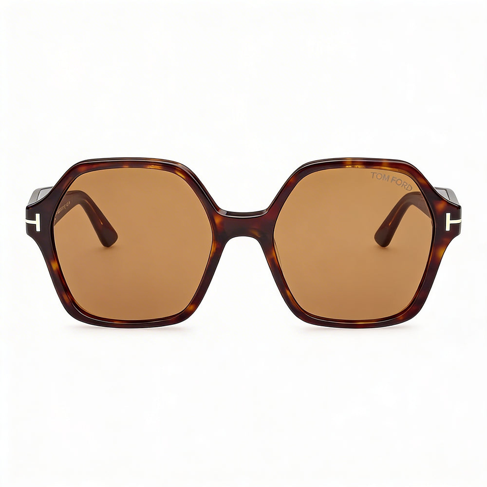 Tom Ford Romy FT 1032 Classic Style Unisex UV Protected Dark Havana Light Brown Frame Light Brown Lens Plastic Sunglasses 56mm