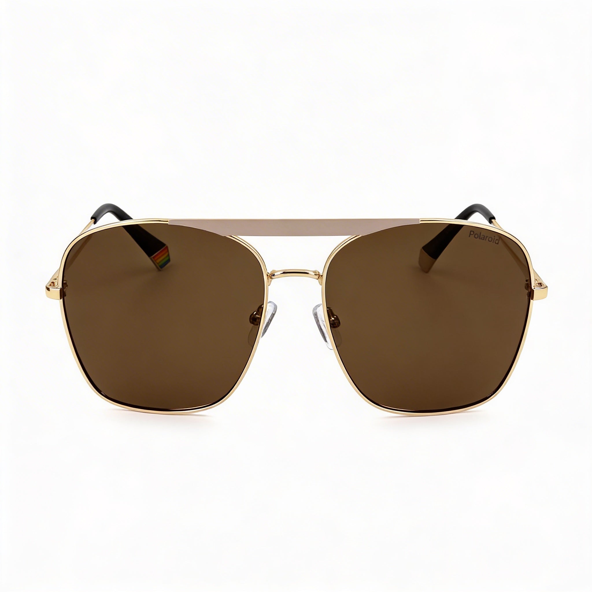 Polaroid Casual Women's Stainless Steel Sunglasses, Matte Ivory Gold Frame, UV Protection, 59mm Lens, Photo 2