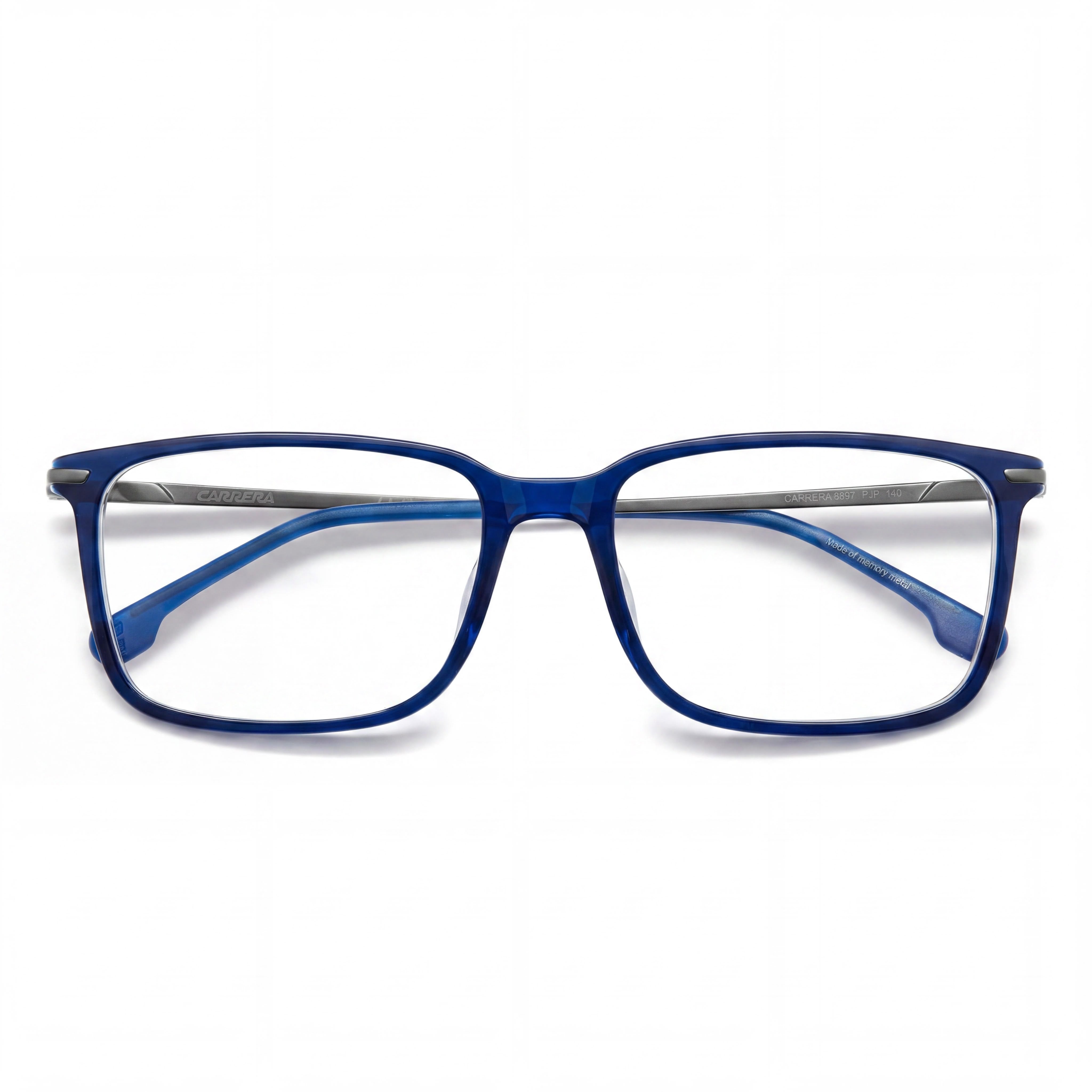Montura óptica semirrígida de acetato rectangular/cuadrada Carrera para hombre 55-17-140 con filtro de luz azul - Demo transparente, lista para graduar, Photo 2