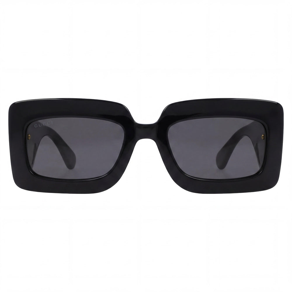 Gucci GG0811S Women's Rectangle Black Frame Grey Lens 53mm UV Protection Sunglasses