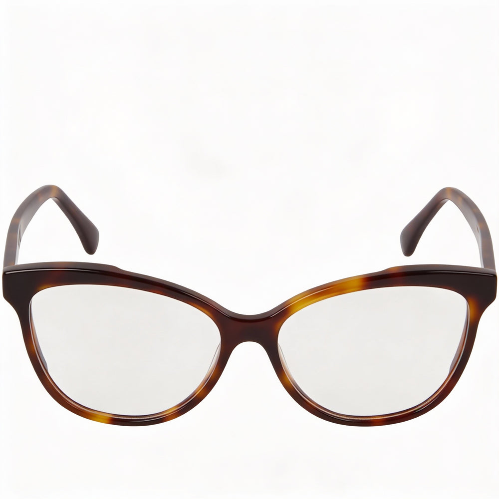 MaxMara MM5093 Women's Casual Eyeglasses Transparent Lenses Blonde Havana Acetate Frame 54-15-140mm