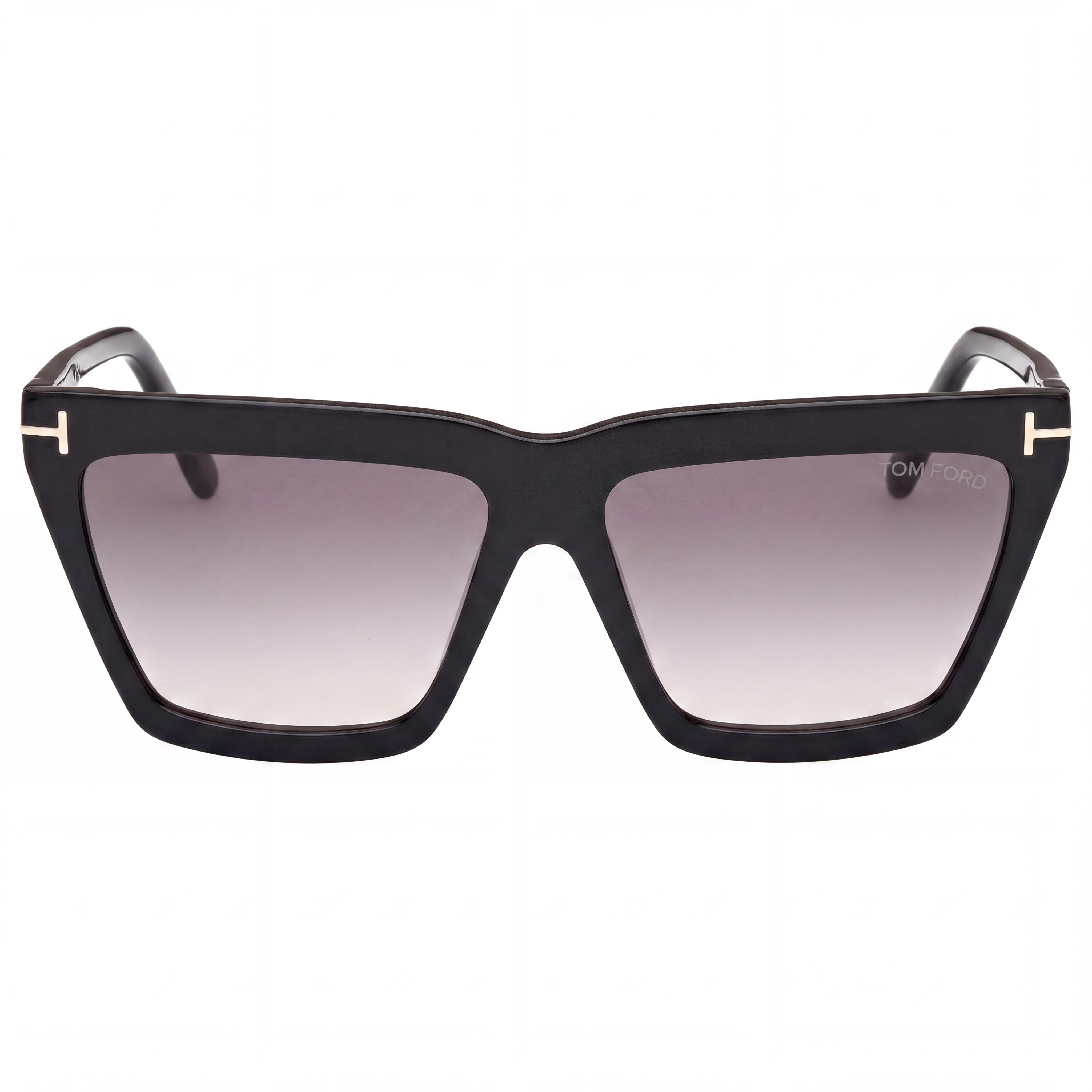 Gafas de sol Tom Ford Eden para mujer, montura de plástico brillante negra, lentes ahumadas degradadas con protección UV, 56 mm, Photo 2
