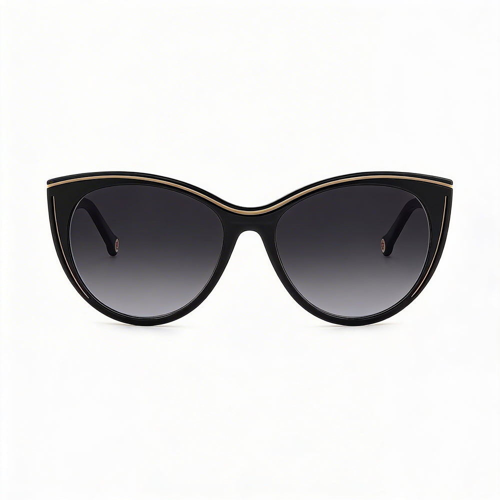 Carolina Herrera Modern Women's Plastic Black Nude Dark Grey Shaded Non-Polarized UV Protection Sunglasses 56-17-145