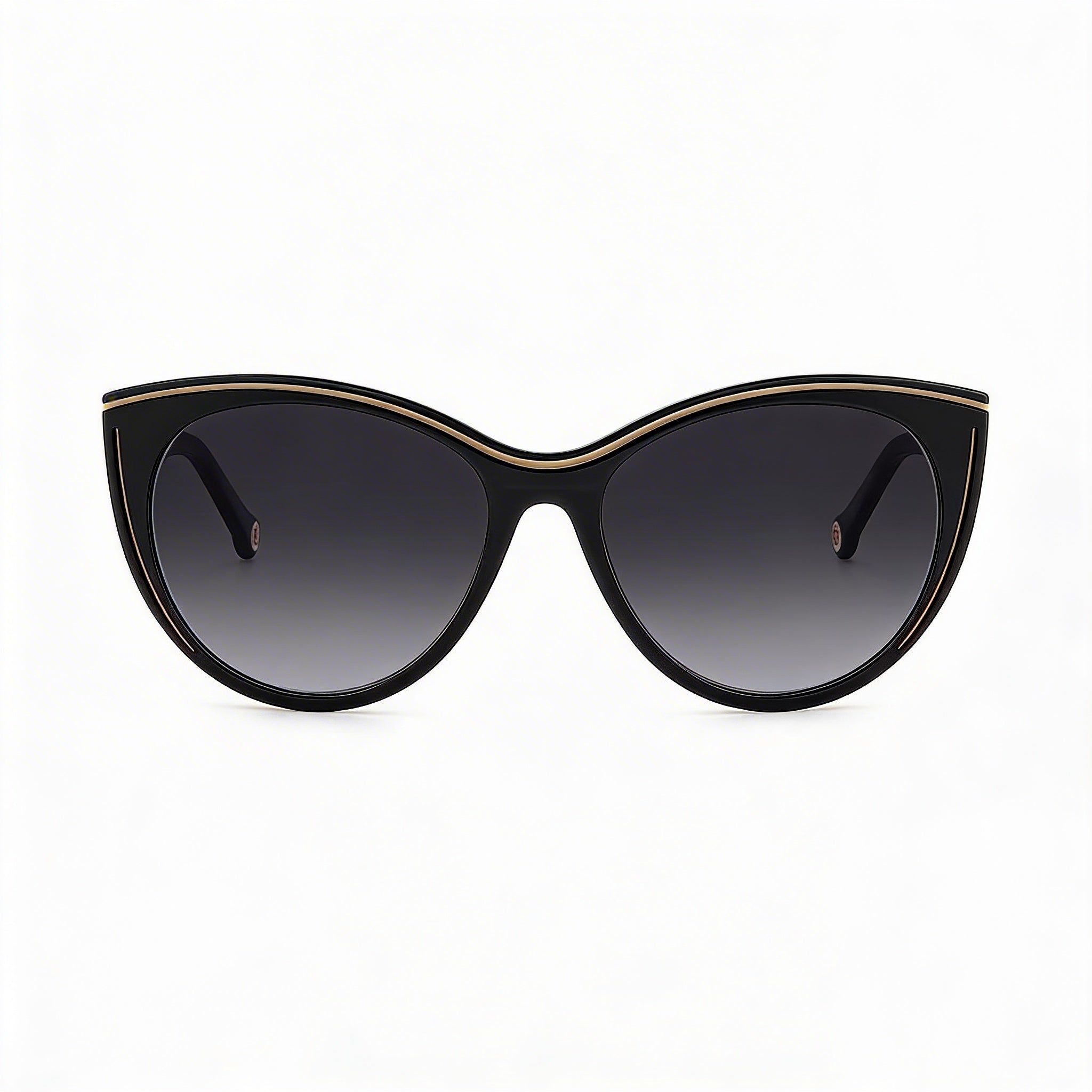 Gafas de sol Carolina Herrera Modern para mujer, de plástico, color negro, nude, gris oscuro, sin polarizar, con protección UV, 56-17-145, Photo 1