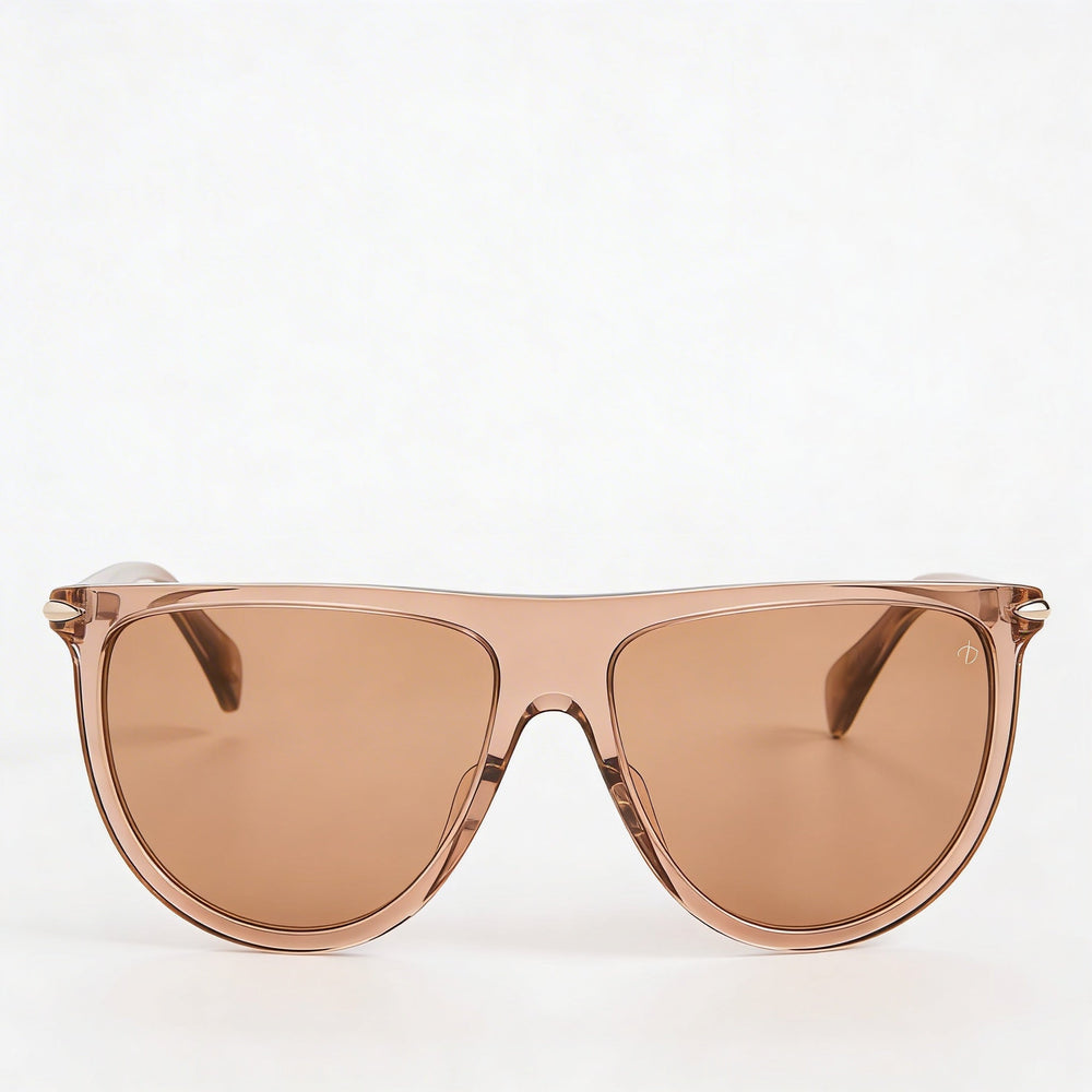 Rag & Bone Classic Sunglasses for Women - Brown Acetate Frame, UV Protection Lenses, 57mm Lens Width