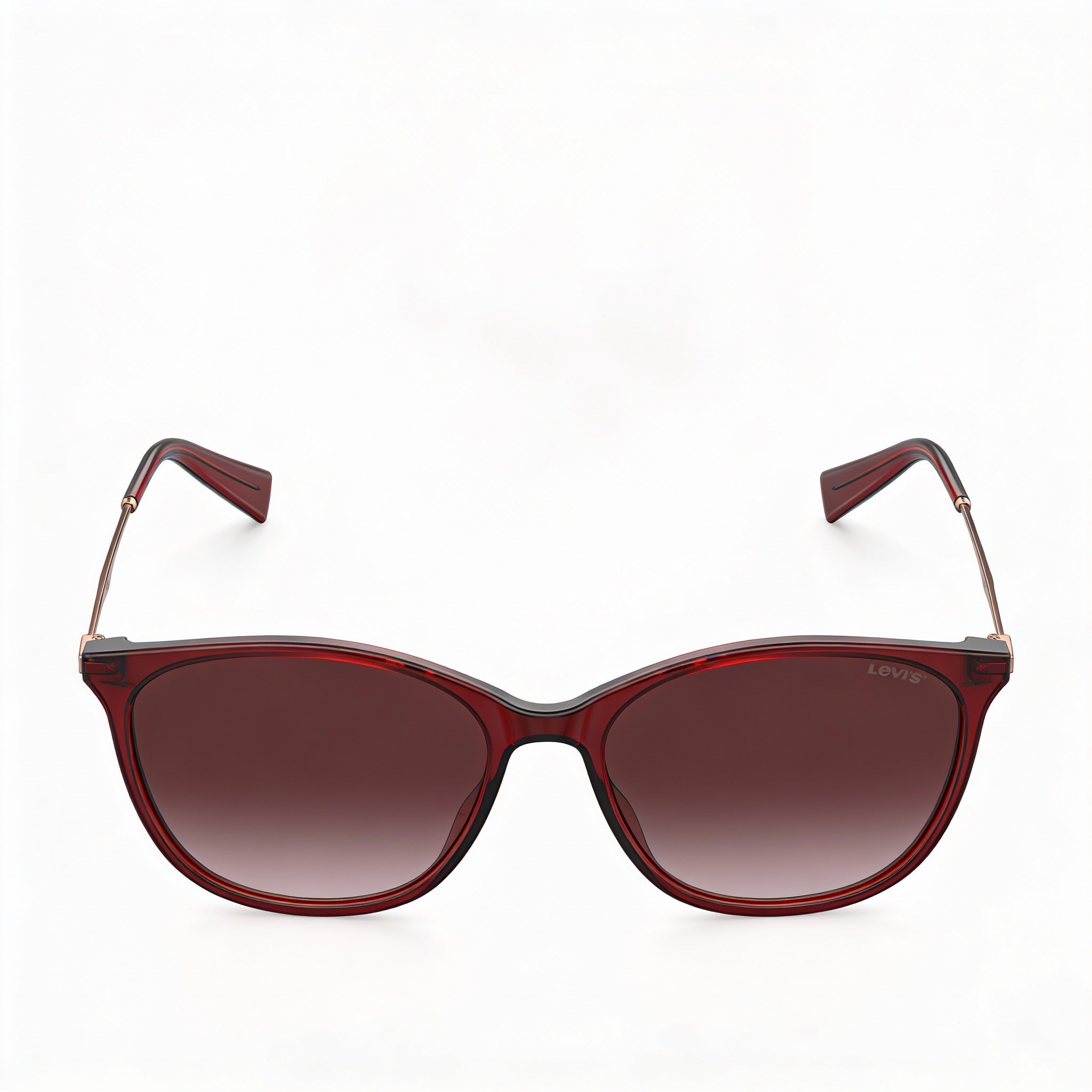 Gafas de sol Levi's Lv 5006/S para mujer, montura de polimetilmetacrilato en color rojo burdeos, lentes rosas de doble tono, 55 mm, Photo 2