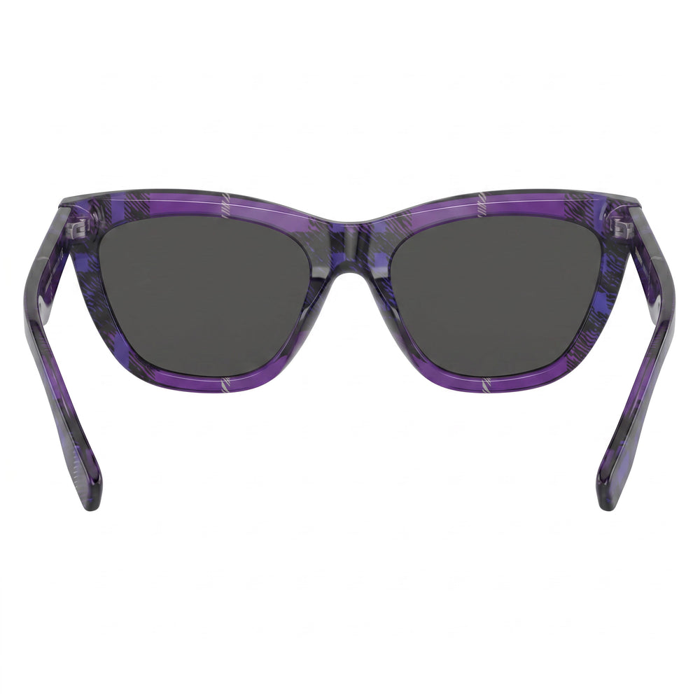 BURBERRY Classic Women's Sunglasses with Violet Frame, Dark Grey Non-Polarized Polycarbonate Lenses 53mm
