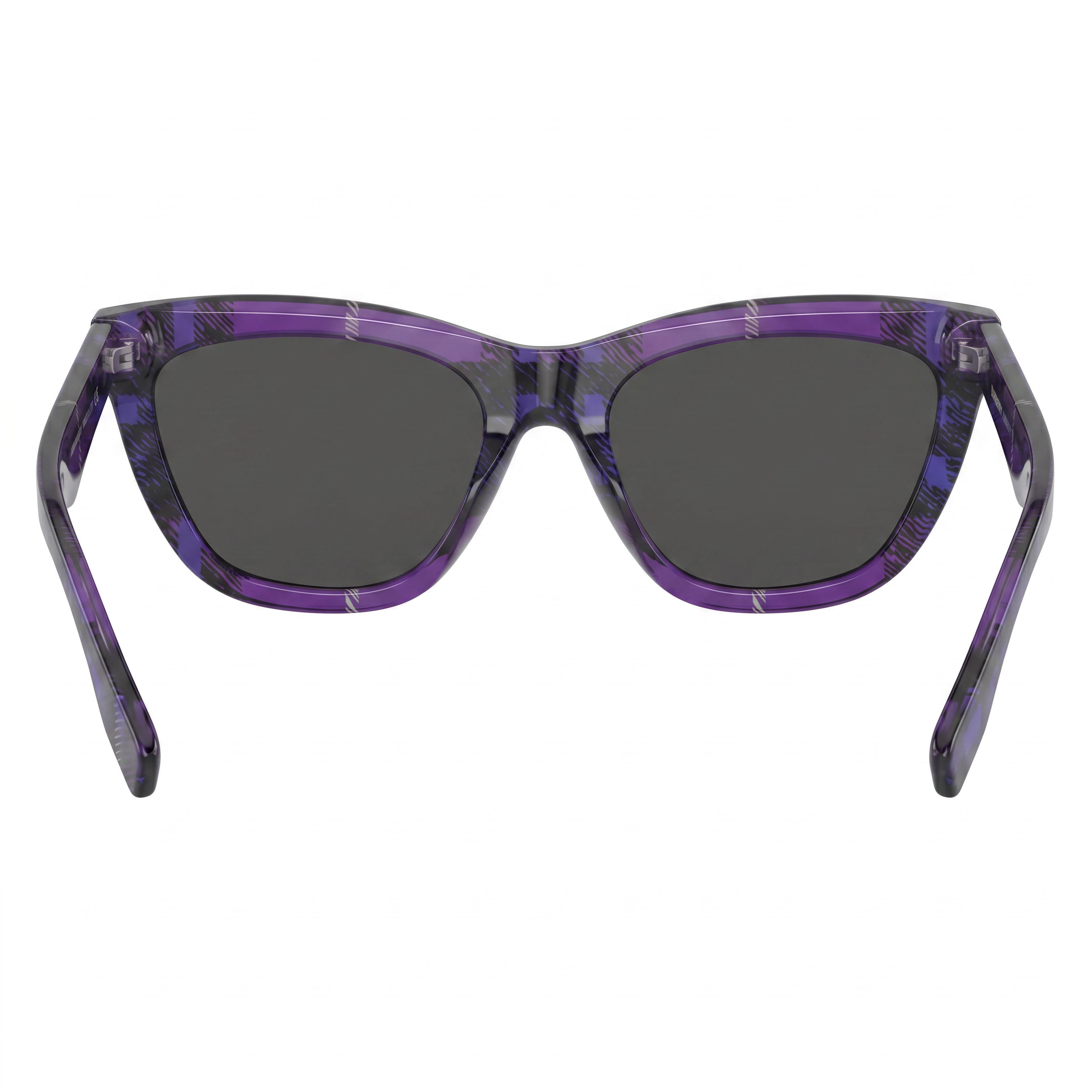Gafas de sol clásicas BURBERRY para mujer con montura violeta, lentes de policarbonato no polarizadas de color gris oscuro de 53 mm, Photo 2