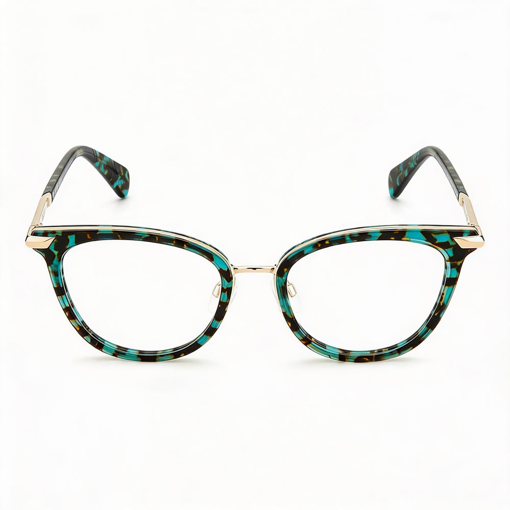 Gafas de sol Rag & Bone Modern para mujer, color verde Havana, con montura de metal, policarbonato no polarizado, 51 mm