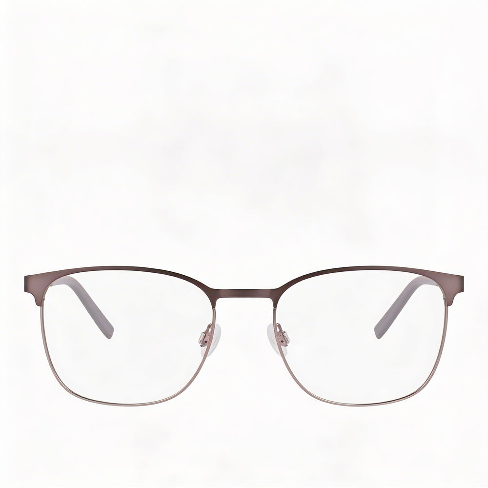 Gafas ópticas Nautica Modern para hombre, montura metálica mate, lentes de plástico transparente de 53 mm.