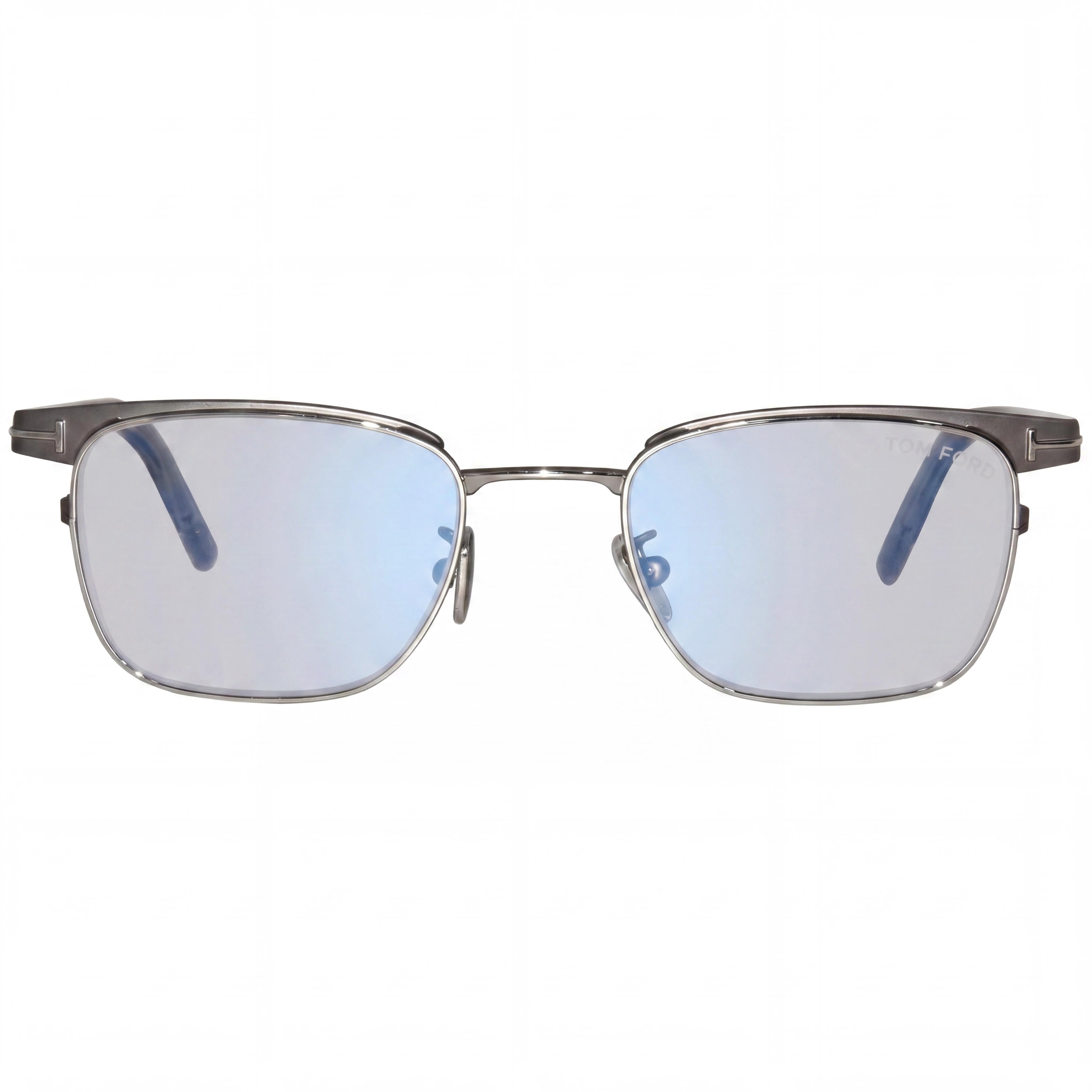 Tom Ford Ft5854-d-b Men's Matte Gunmetal Metal Eyeglasses, Clear Blue Block Lenses, Size 49-20-145, Photo 2