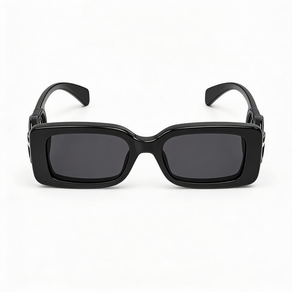 Gucci Women's Gg1325s 001 Rectangular Sunglasses, Black Injection Frame, Black Lenses, Non-Polarized, UV Protection, 54mm