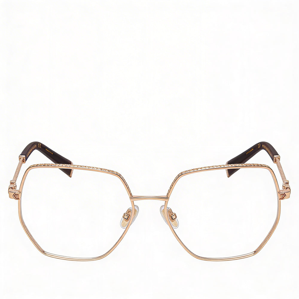 Gafas de lujo Philipp Plein Vpp054s para hombre con diseño óptico contemporáneo, montura en cobre dorado, 57-15-135 mm