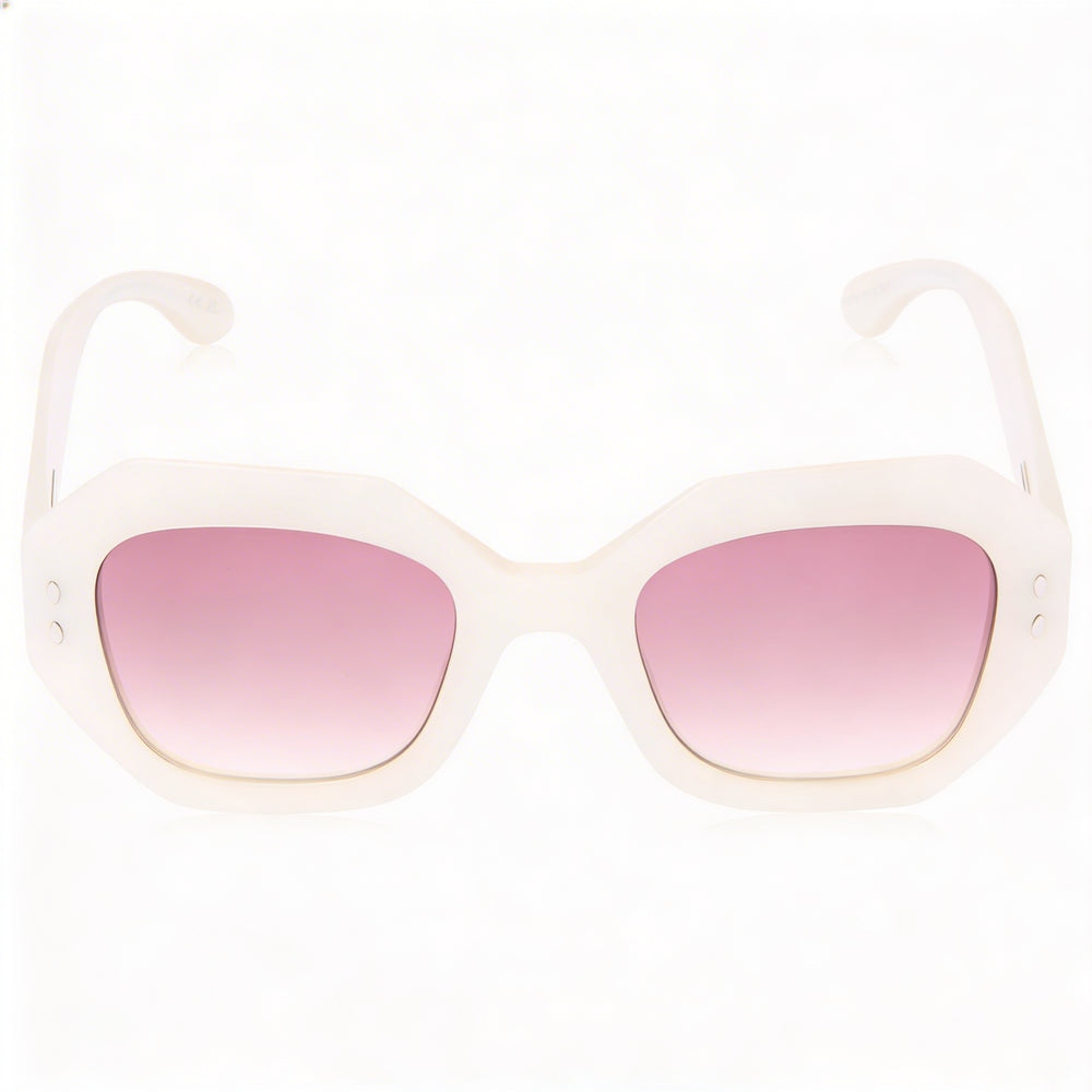 Isabel Marant IM 0173/S Gafas de sol casuales para mujer de acetato blanco nacarado, lentes rosas de doble tono de 52 mm