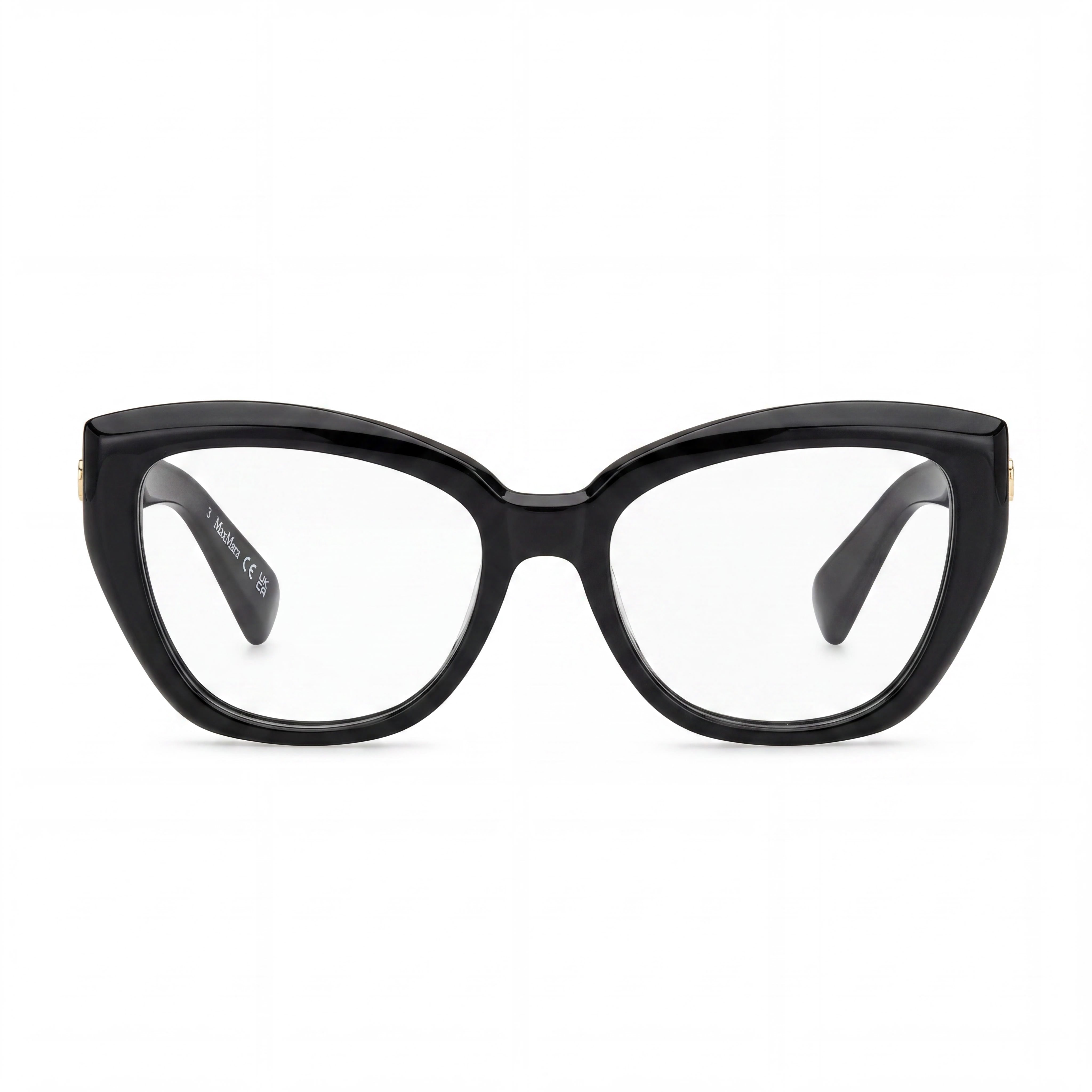MaxMara Women's MM5134 Polarized Eyewear featuring a Shiny Black Plastic Frame and Multicoloured Lenses, 54mm, Photo 2