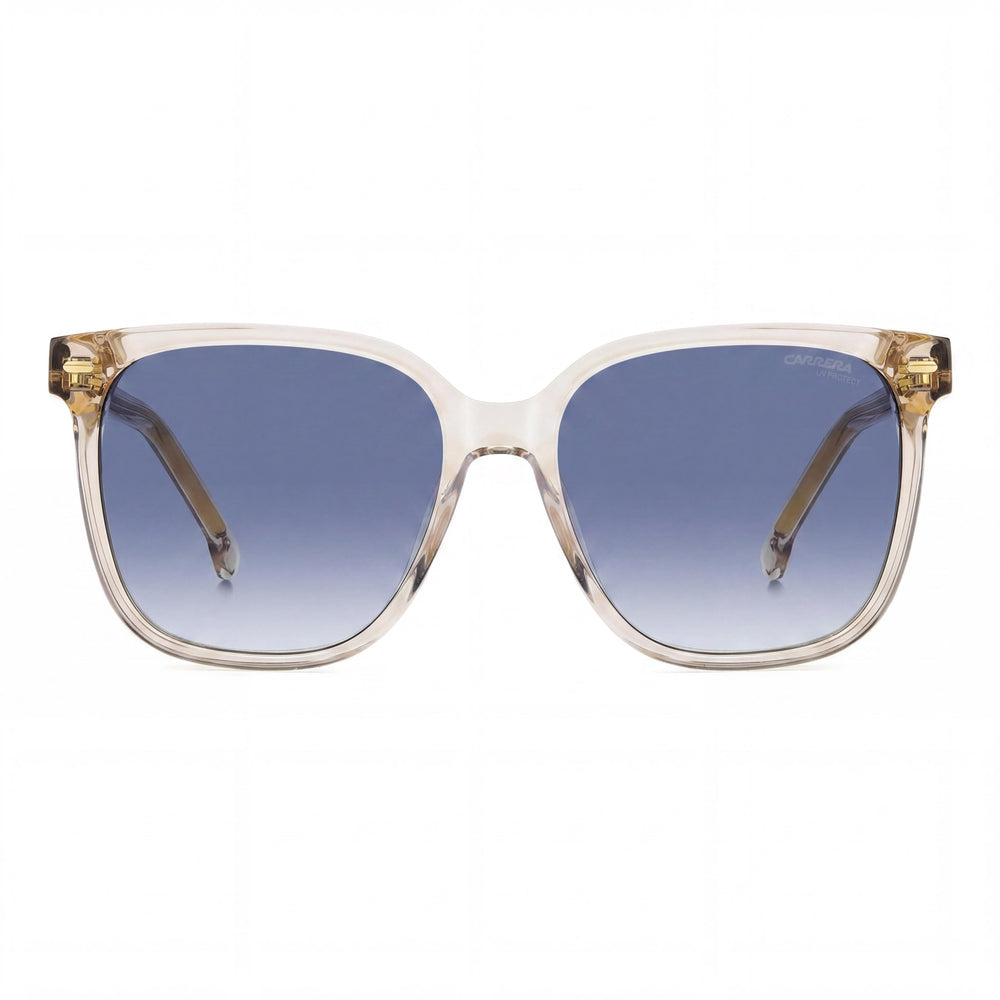 Gafas de sol de acetato beige Carrera Carrera 3002/S para mujer con cristales azul oscuro degradados, protección 100% UV, 55mm