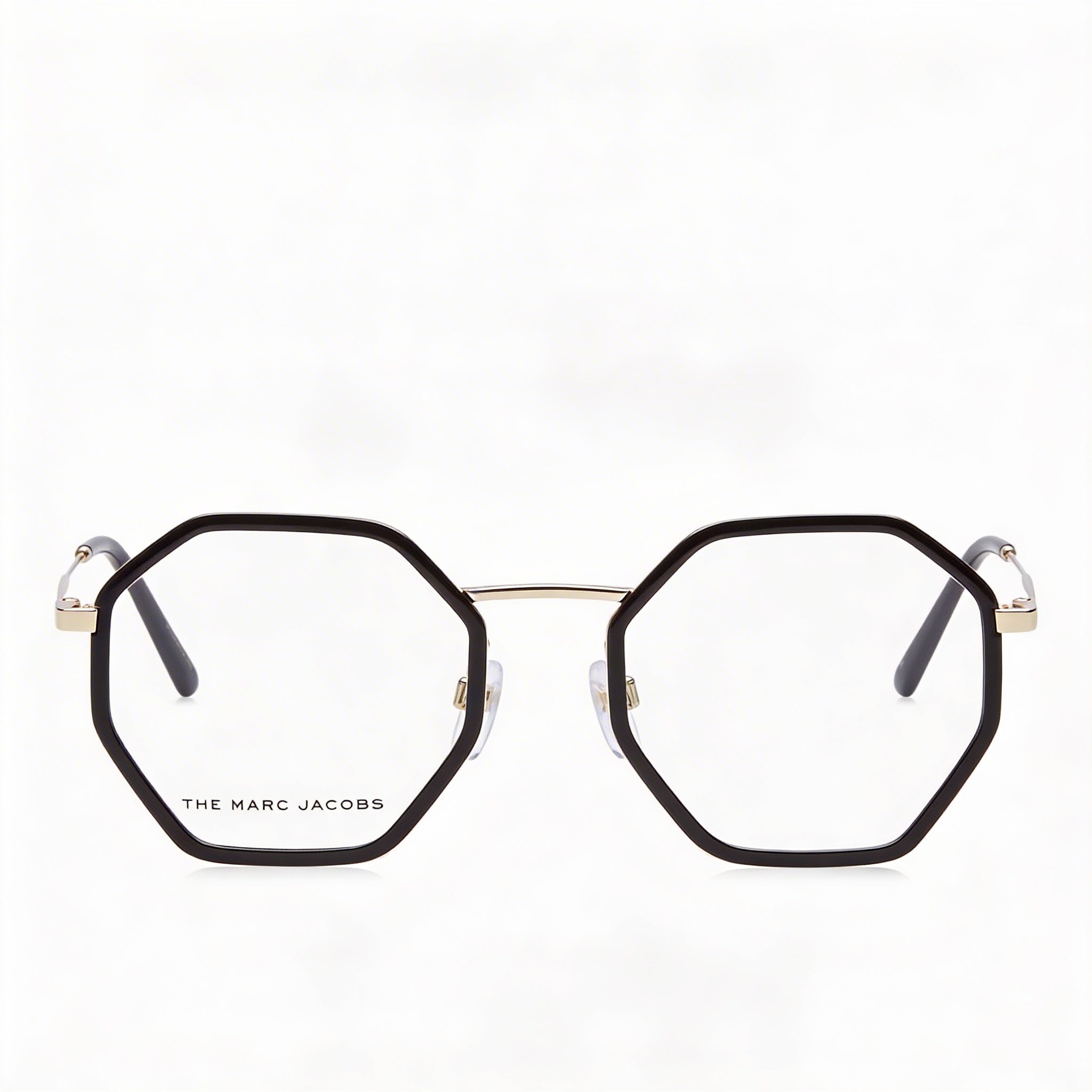 Marc Jacobs Modern Women's Black Gold Stainless Steel Square Full Rim Eyeglasses 50mm Lens Width, Photo 2