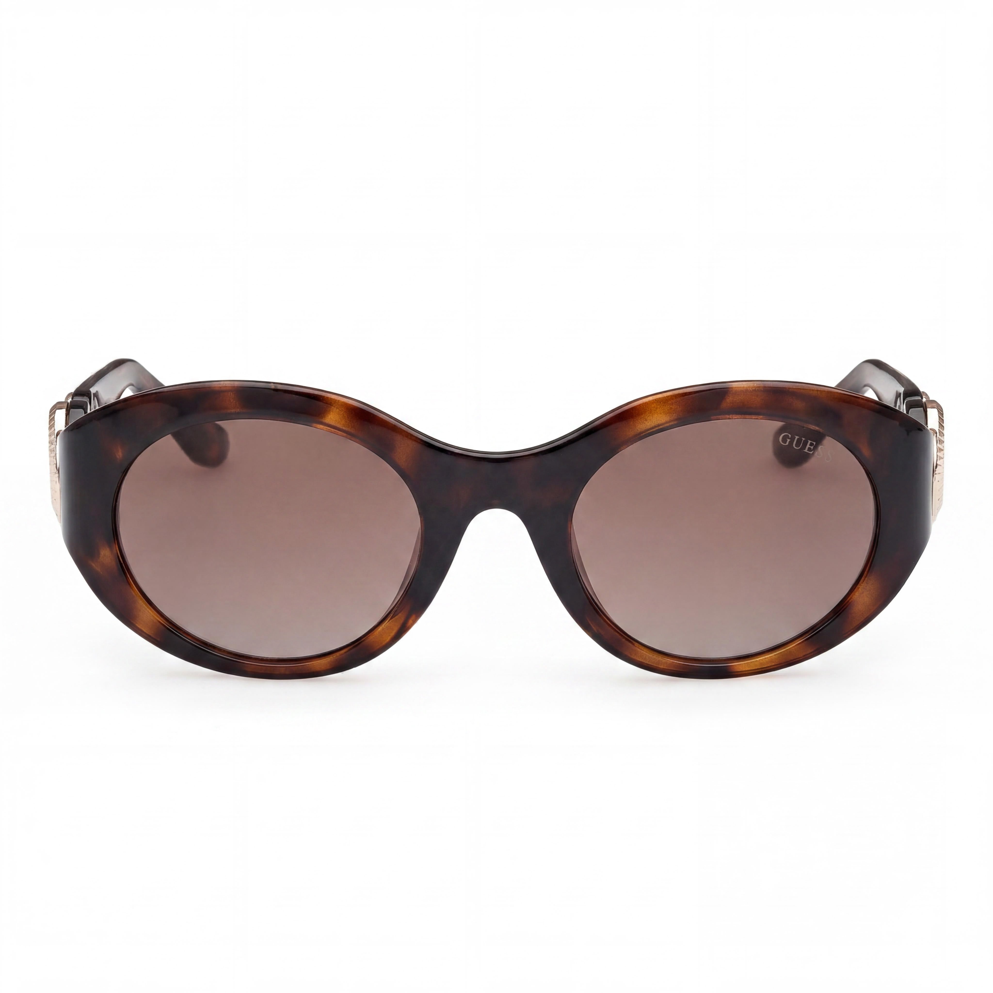 GUESS Oval Peony Plastic Sunglasses Unisex Dark Havana Gradient Brown Polycarbonate Lenses 100% UV Protection 53mm, Photo 2