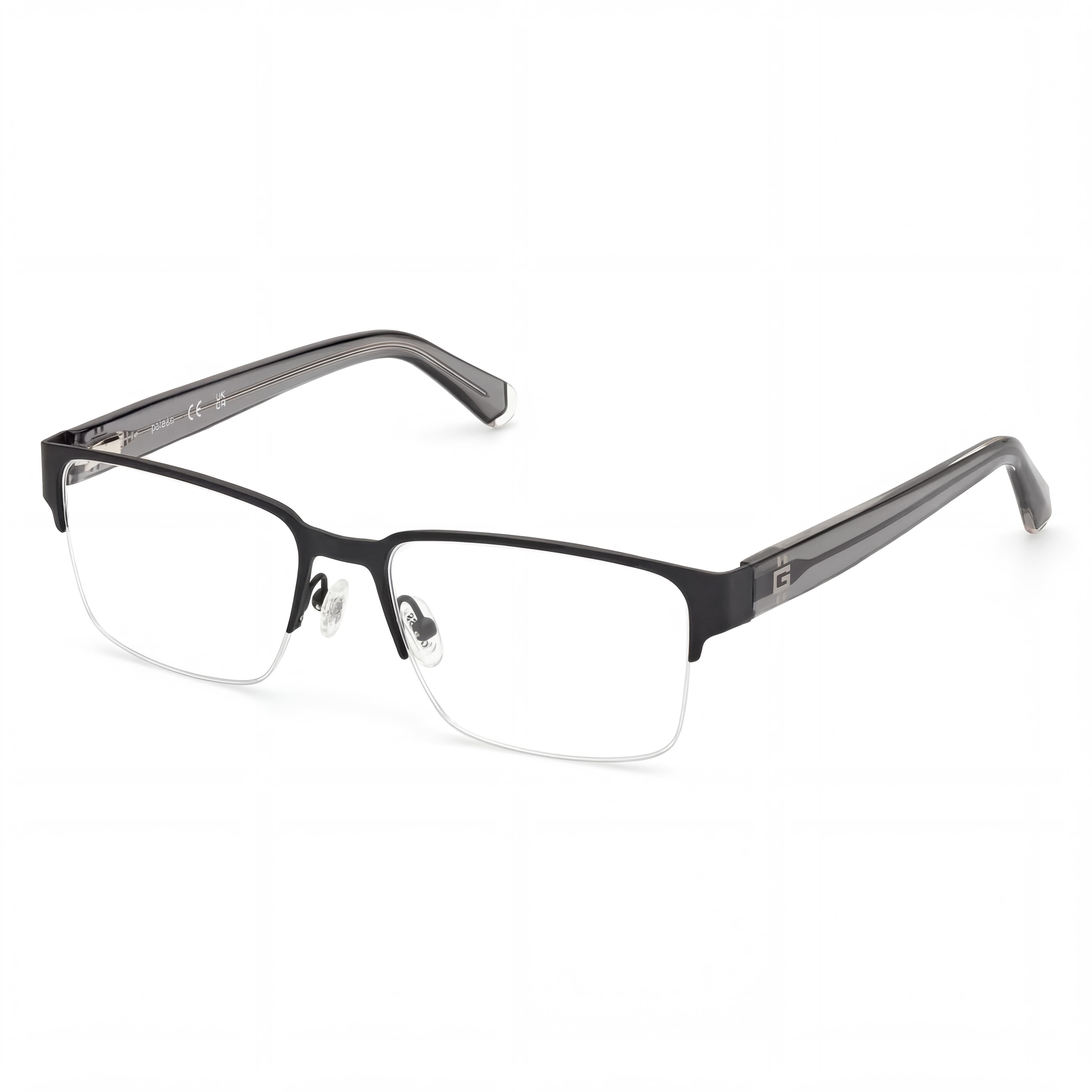 Guess GU50095 Matte Black Rectangle Eyeglasses for Men, 55mm, Photo 1