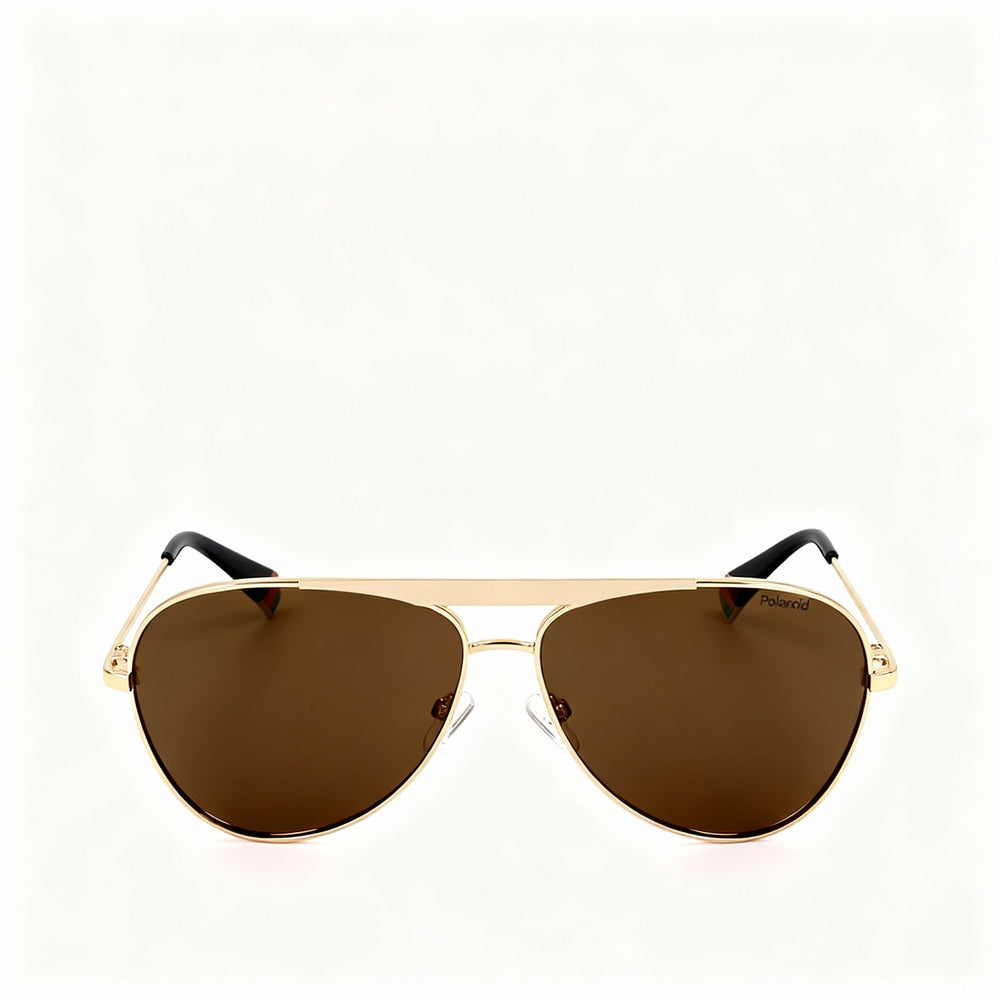 Polaroid Modern Women's Gold Ivory Stainless Steel Non-Polarized UV Protected Sunglasses 61-12-145