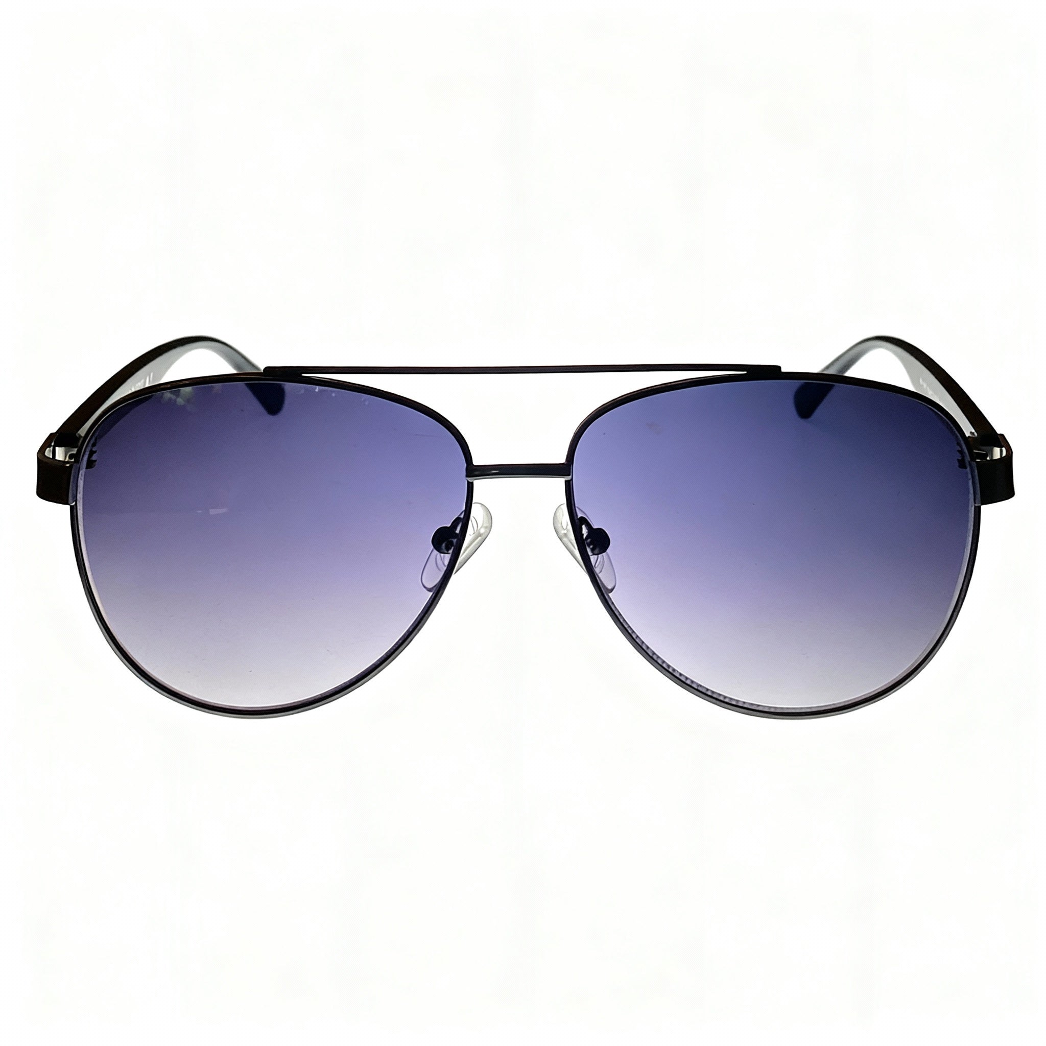 Kenneth Cole KC1394 Men's Shiny Gunmetal Metal Pilot Sunglasses, Non-Polarized Smoke Gradient Lenses 59mm