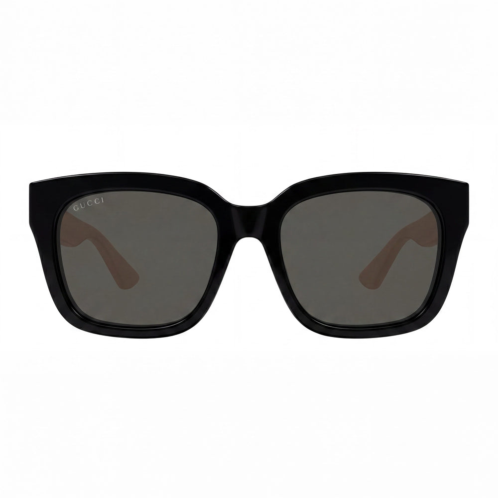 Gucci Modern Unisex Plastic Non-Polarized Sunglasses, Black White Frame, Black Lens, 54mm