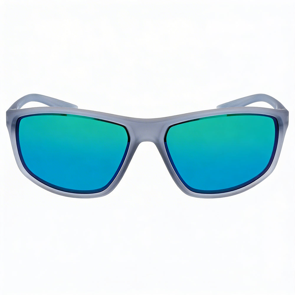 Nike Adrenaline M EV1113 Unisex Matte Wolf Grey Nylon Wrap Green Mirror Non-Polarized 100% UV Sunglasses 66mm