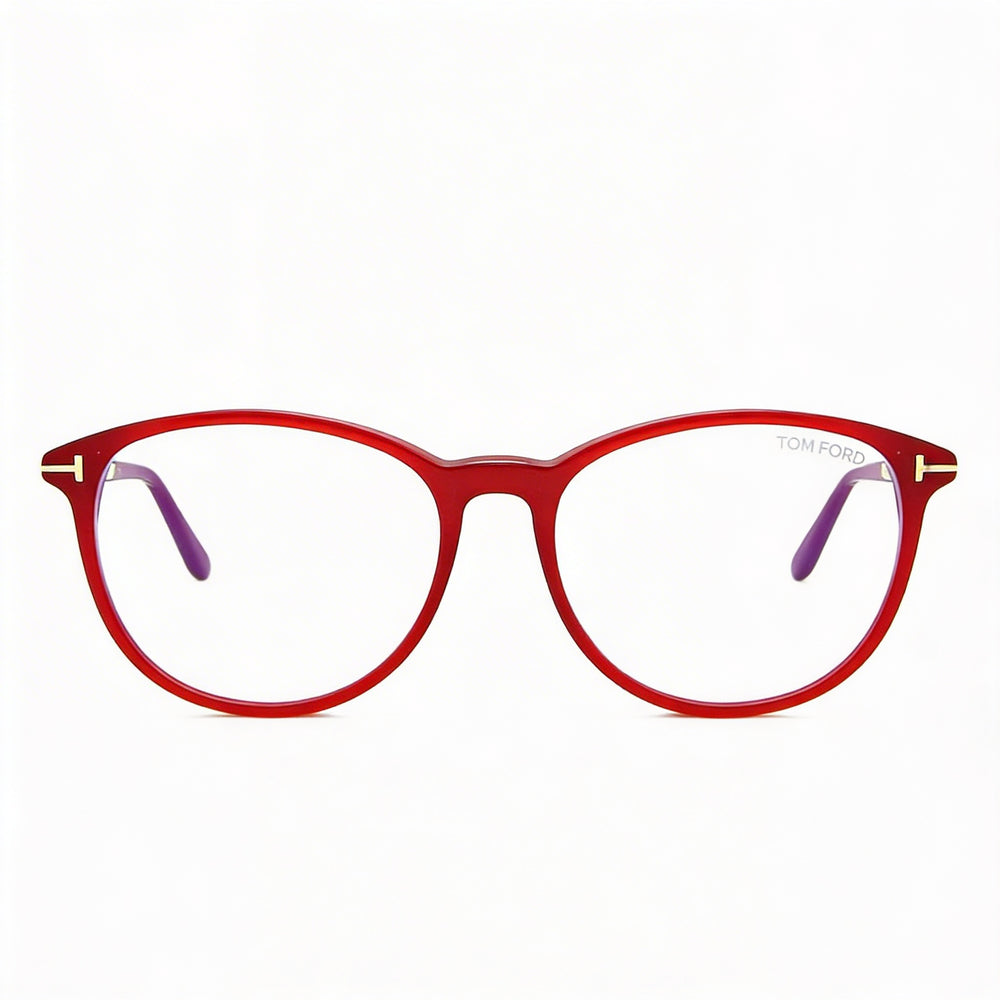 Tom Ford Modern Women's Shiny Pearlized Red Pantographed Plastic Blue Light Block Glasses 53-16-140