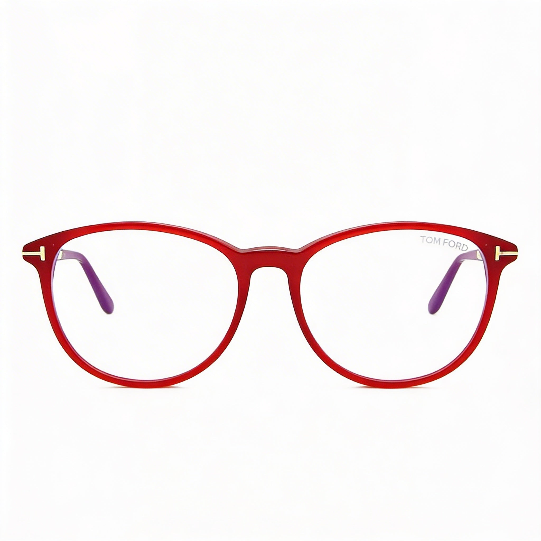Gafas Tom Ford Modern para mujer, de plástico pantografiado rojo perlado brillante y bloqueador de luz azul, 53-16-140, Photo 2