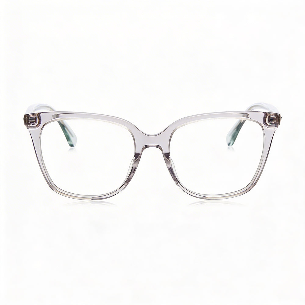Kate Spade New York Gafas Modernas Unisex con Montura Cuadrada de Acetato Gris Transparente y Cristales Grises de 51 mm