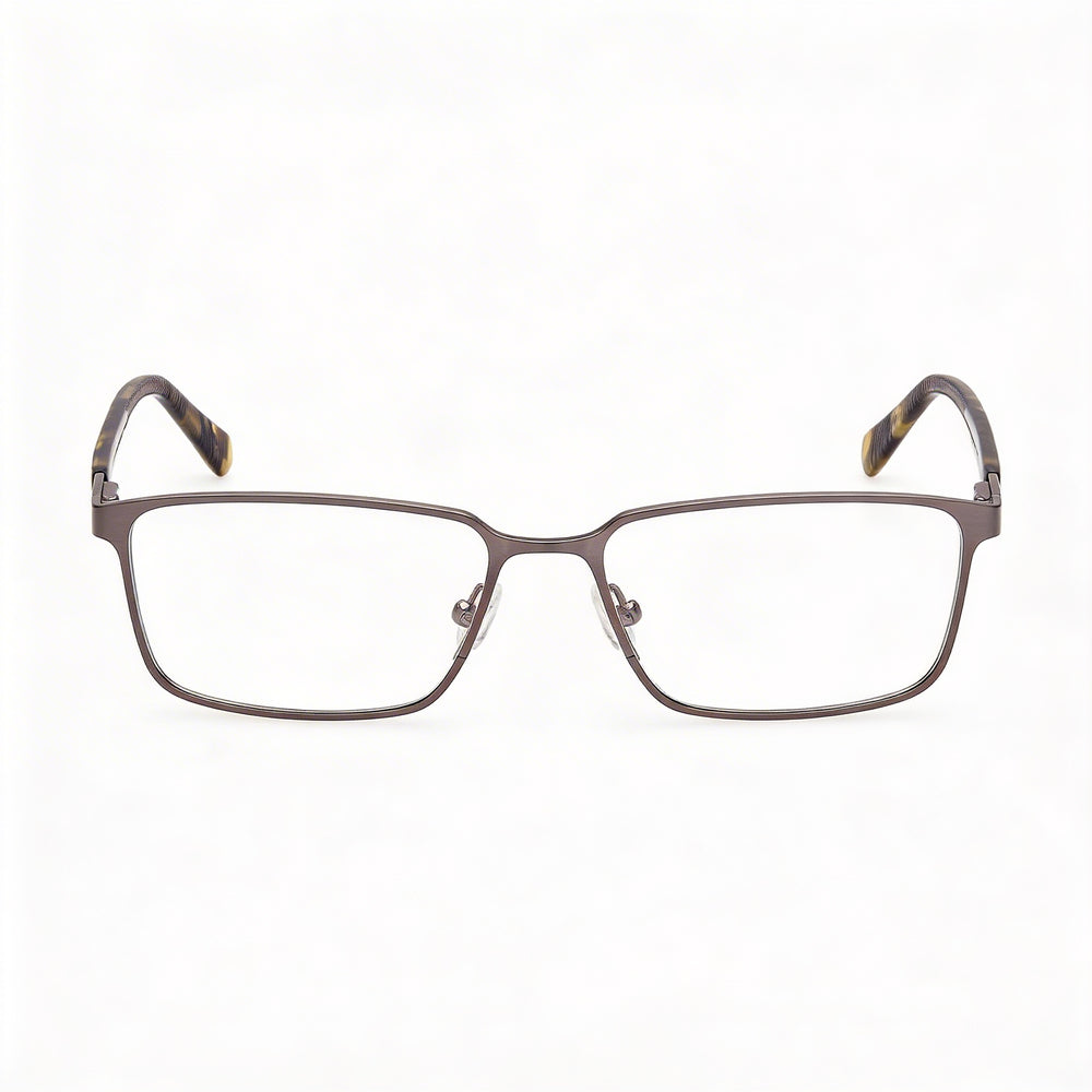 GUESS Gu50244 Gafas Ópticas Metálicas para Hombre, Gunmetal Satinado, Lente de 57mm, Puente de 16mm, Patilla de 145mm