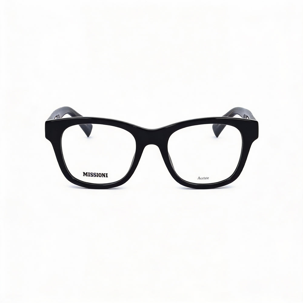 M Missoni Casual Women's Eyeglasses with Black Acetate Frame and Black Polycarbonate Lenses, Size 50-19-140
