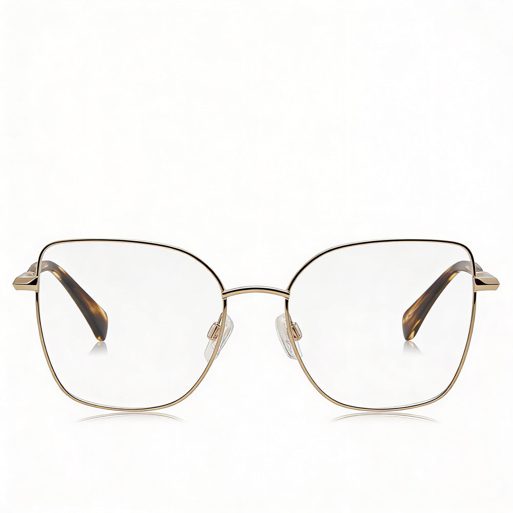 Gafas de sol modernas para mujer Rag & Bone, montura de acero de aleación Gold Havana, lentes de policarbonato, 53mm