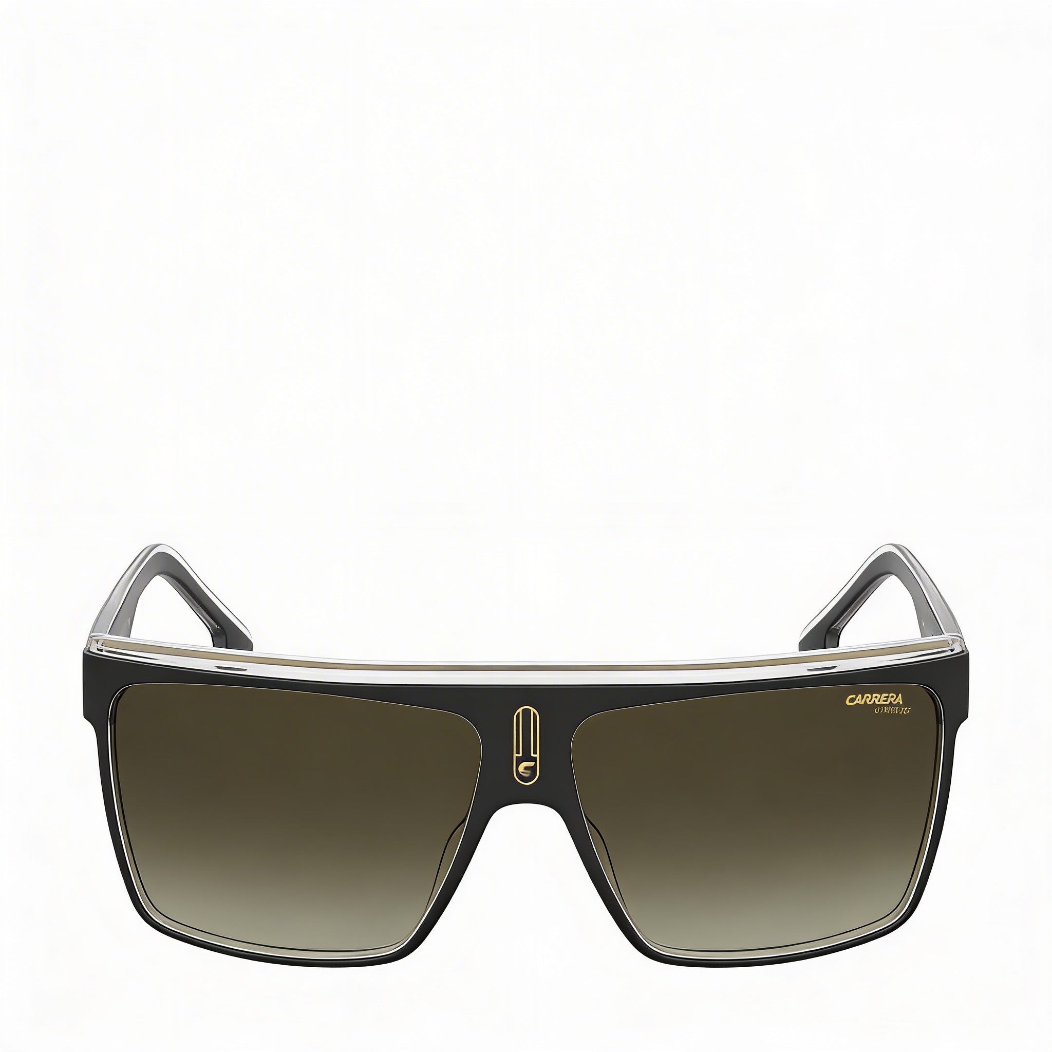 Carrera Carrera 22/N Men's Black Gold Brown Shaded Polyamide Sunglasses Brown Gradient UV Protection Lenses 63mm