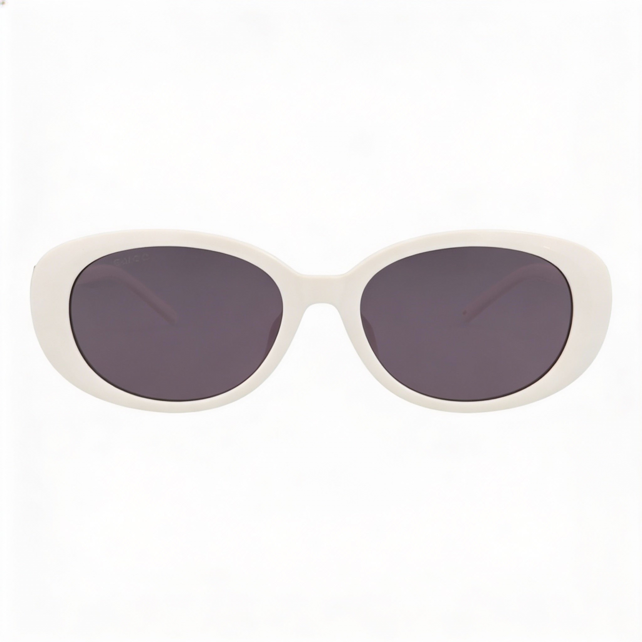 Gucci Women's Round/Oval Injection Frame Sunglasses, White Grey, 100% UV Protection, 55mm Lens Width, Photo 2
