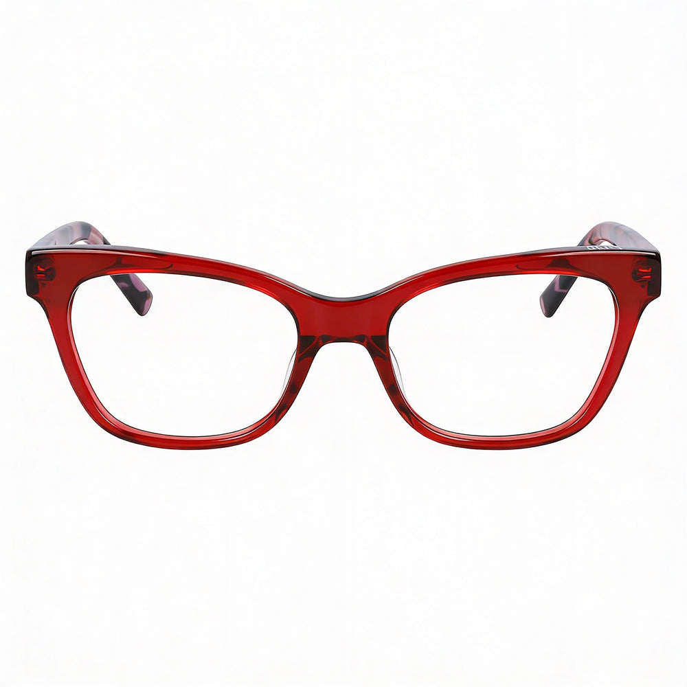 Gafas de vista DKNY Dk5053 unisex de acetato en color rojo cristal | Lentes de policarbonato | Ancho de lente: 51 mm | Puente: 18 mm | Longitud de patilla: 140 mm
