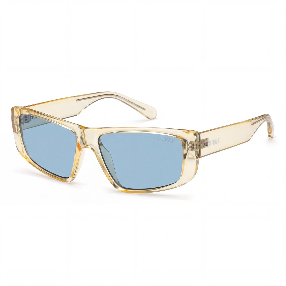 GUESS GU823141V58 Gafas de Sol Rectangulares Unisex Amarillas de Plástico con Lentes Azules y Protección UV 58mm, Photo 1