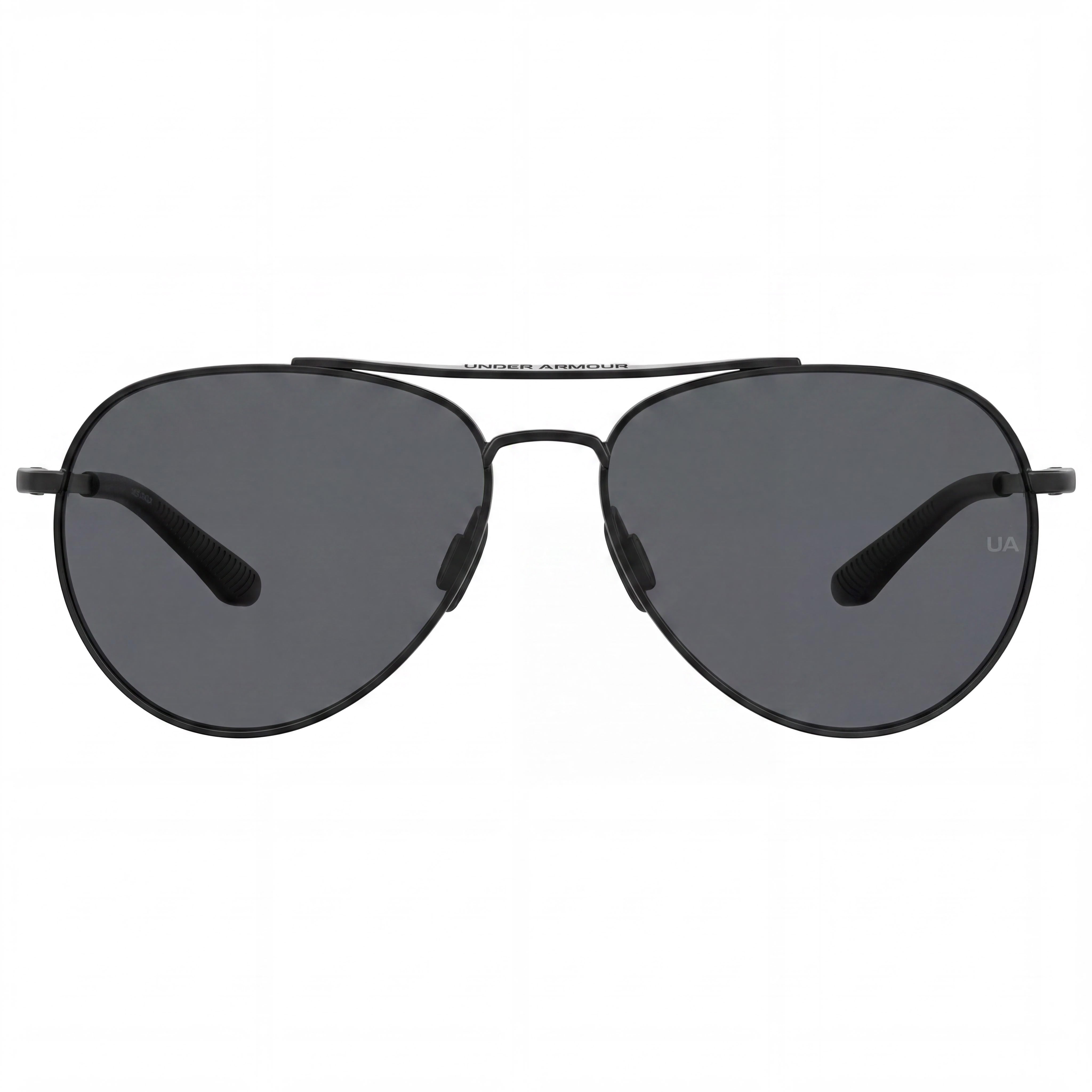 Under Armour Matte Black Pilot Sunglasses, Metal Frame, Grey UV Protected Lenses, Unisex, 57-15-140, Photo 2