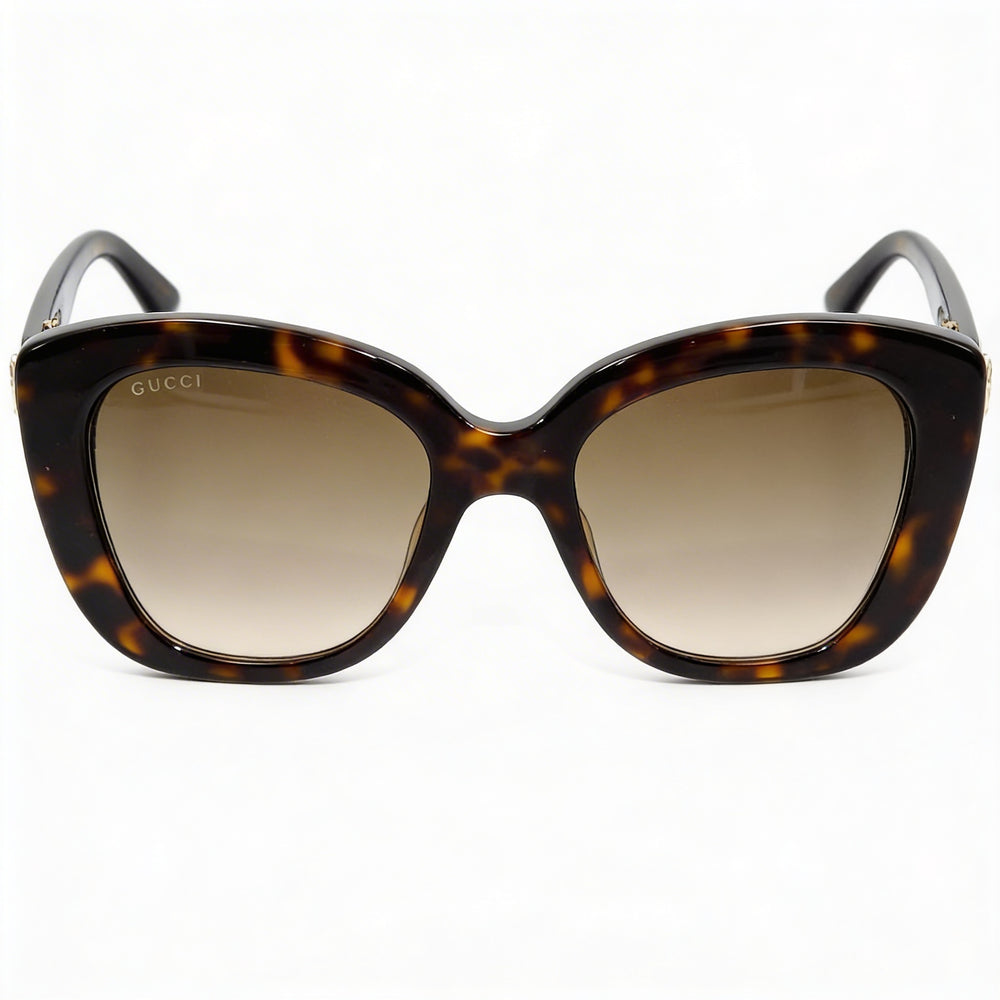 Gucci GG0327S-002-52 Women's Havana Brown Plastic Frame Gradient UV Protected Sunglasses 52mm