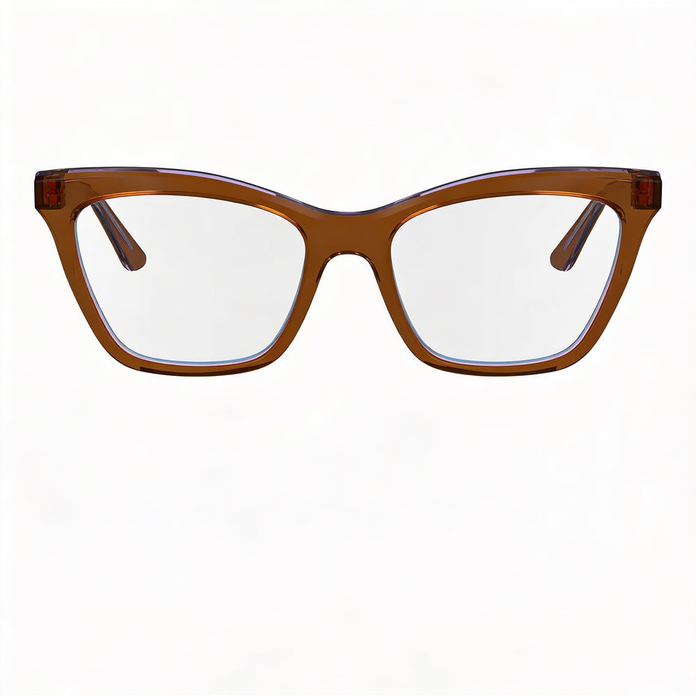 Monturas de Gafas Calvin Klein Modern para Mujer, Material Acetato, Color Marrón/Azul Celeste, Ancho de Lente 52mm