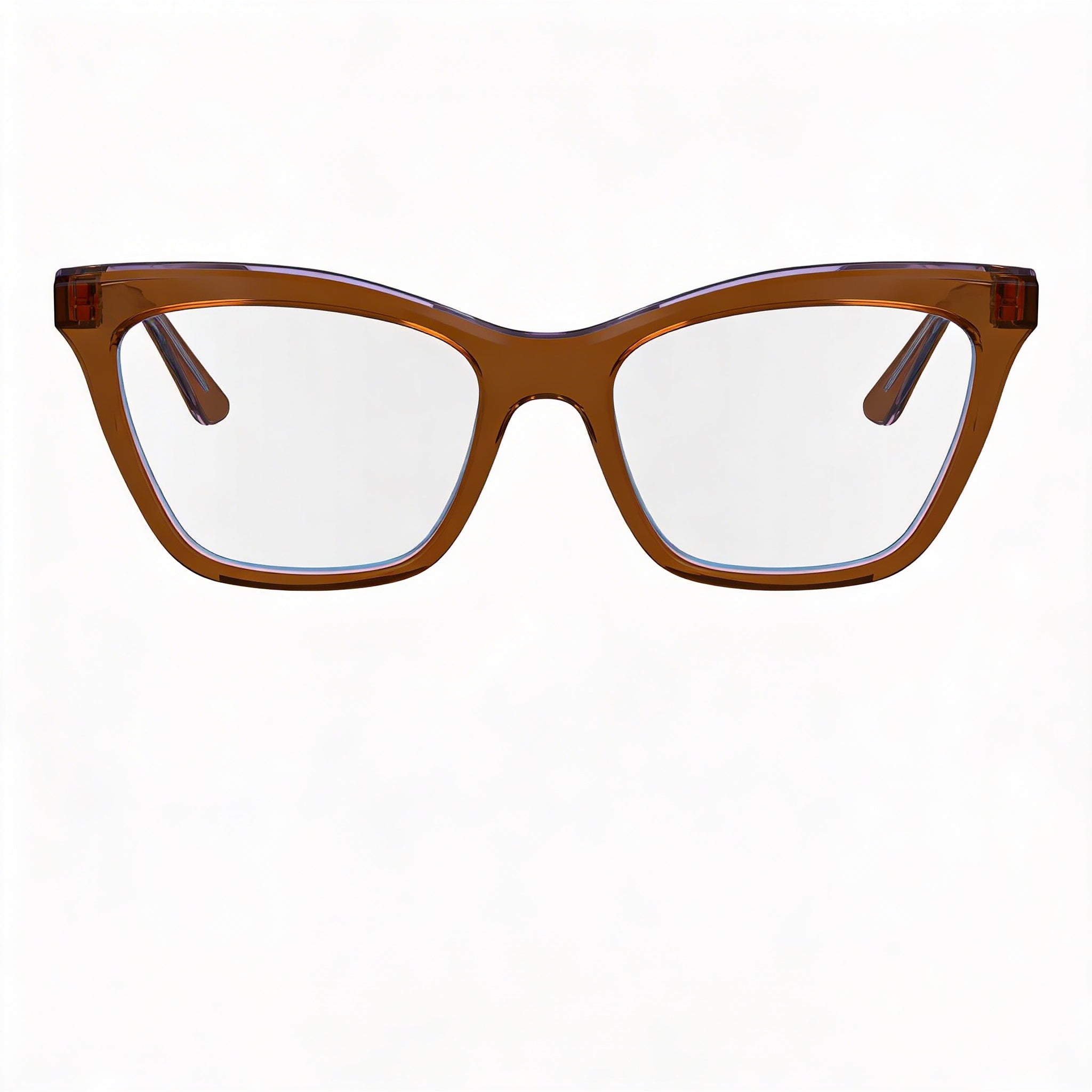 Calvin Klein Modern Women's Eyewear Frames, Acetate Material, Brown/Azure Color, Lens Width 52mm, Photo 2